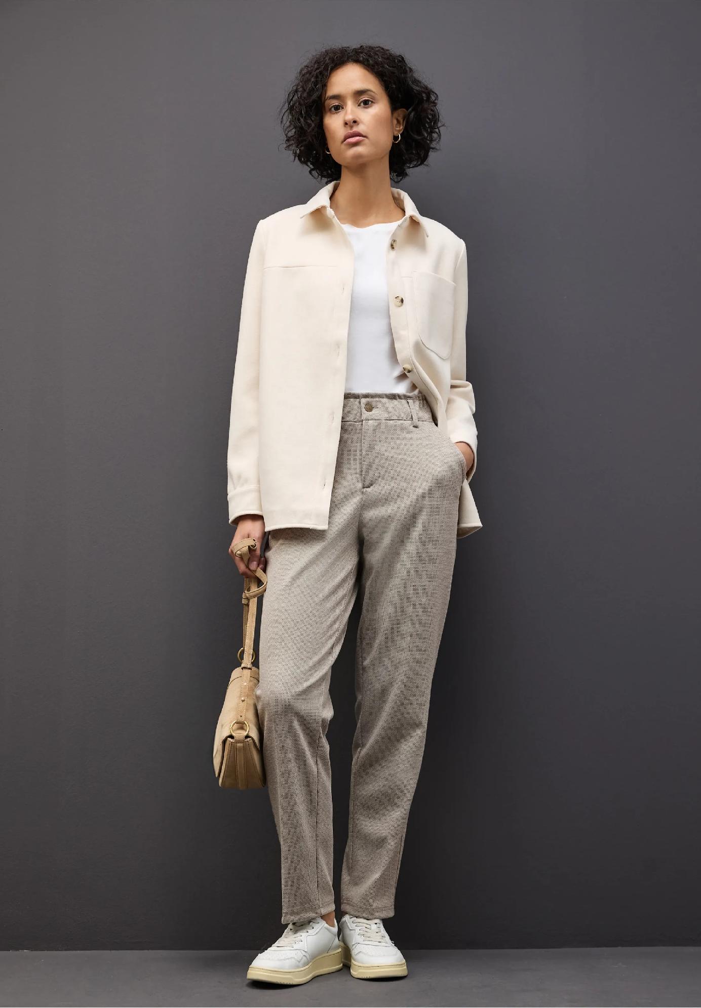 Street One žakárové nohavice Paperbag