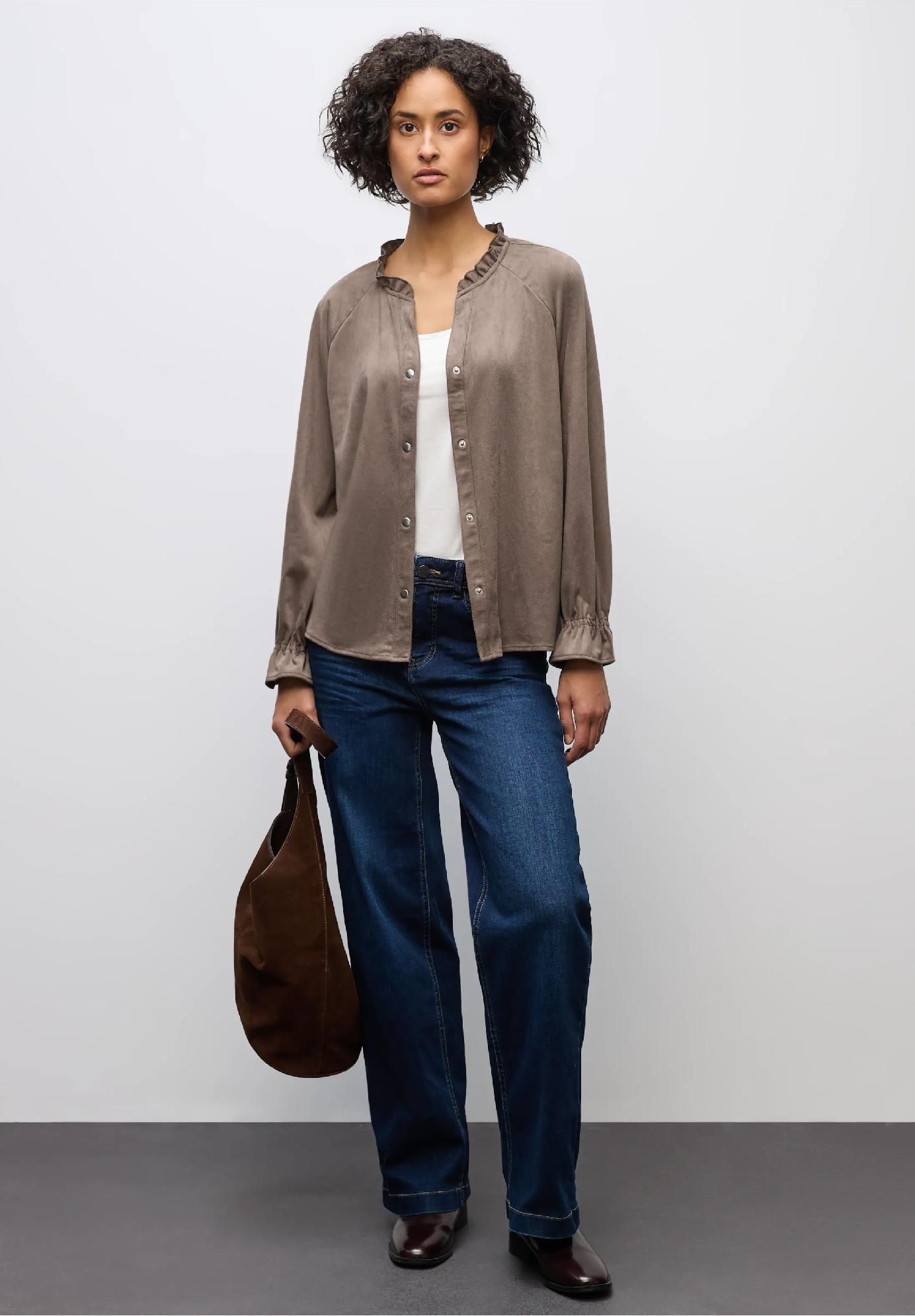 Street One velúrová tunika s volánikmi