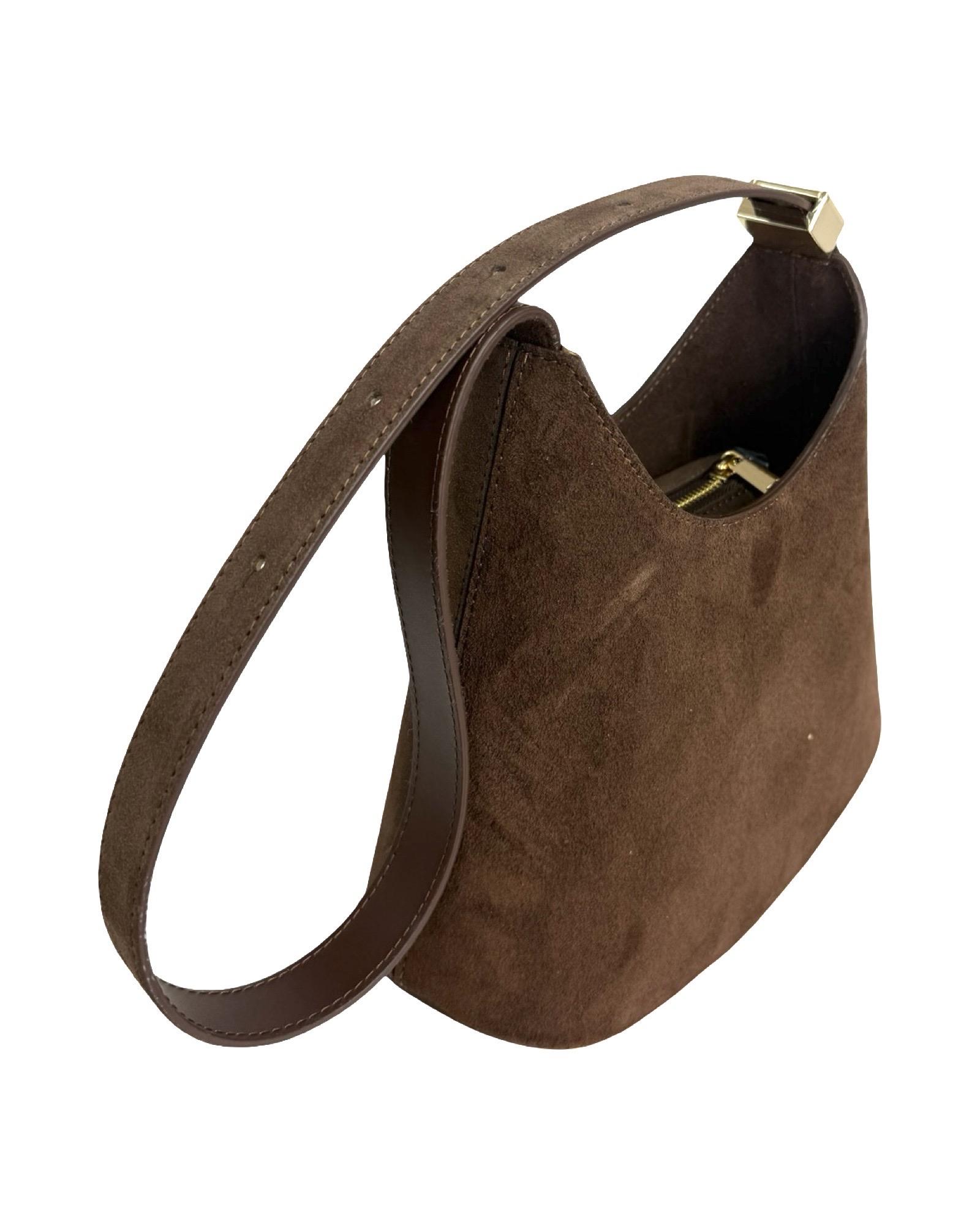 Kabelka s brúsenej kože, hnedá