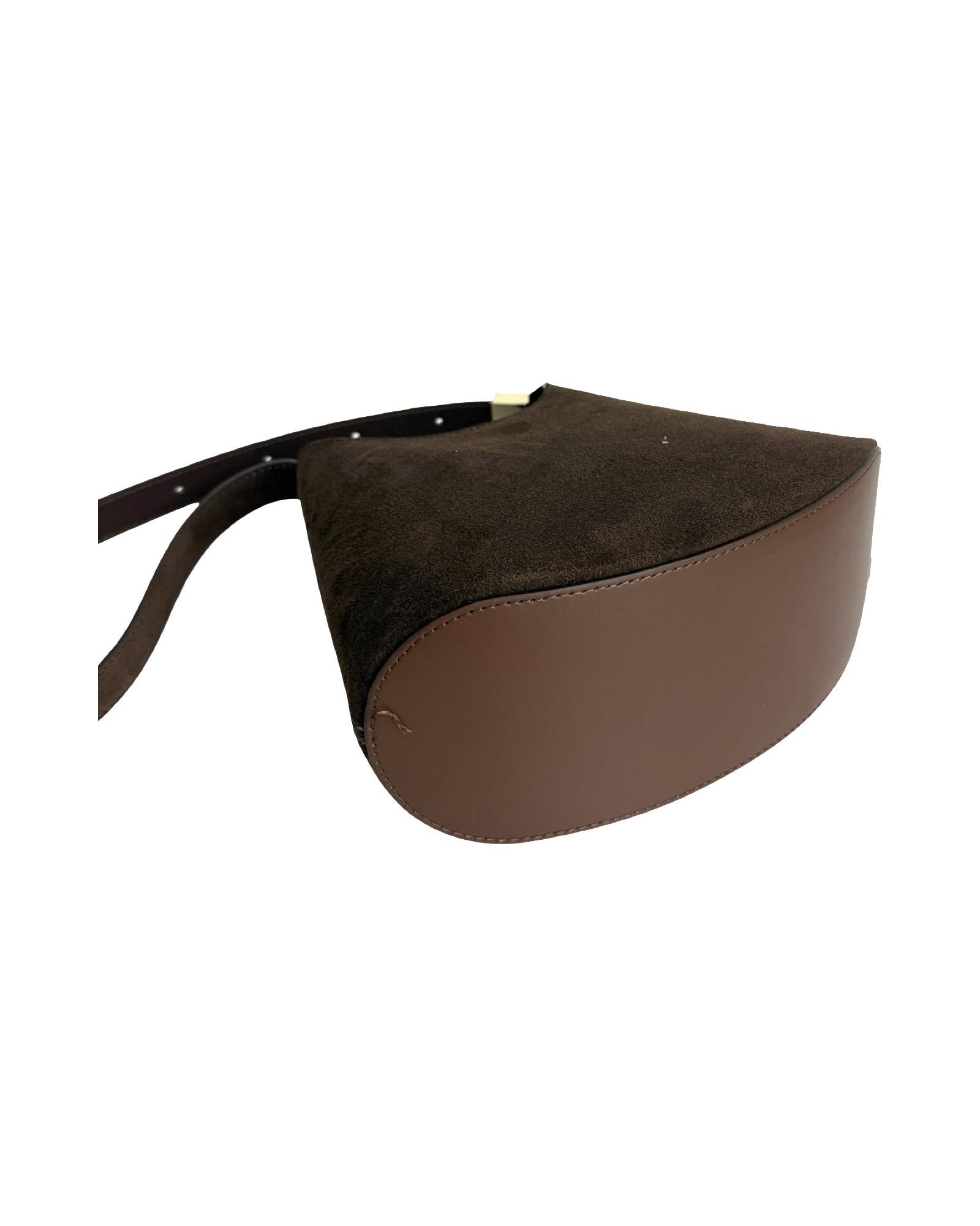 Kabelka s brúsenej kože, hnedá