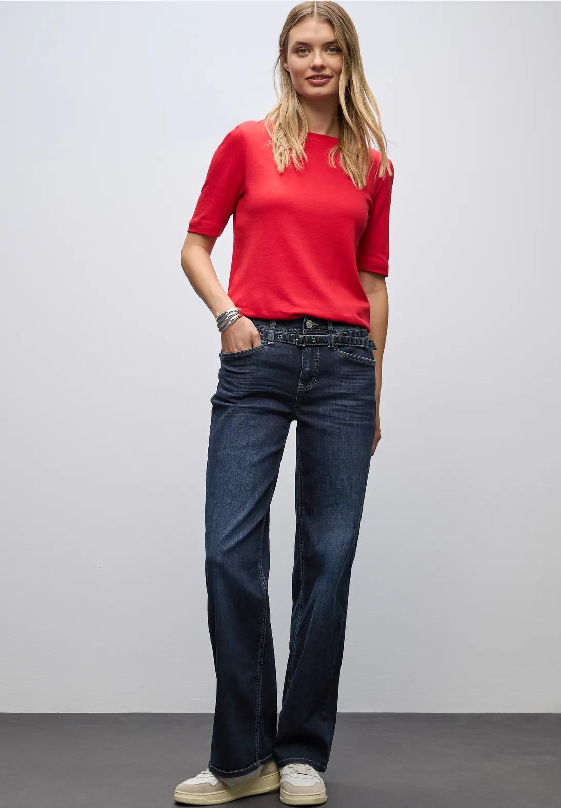 Street One široké džínsy s opaskom