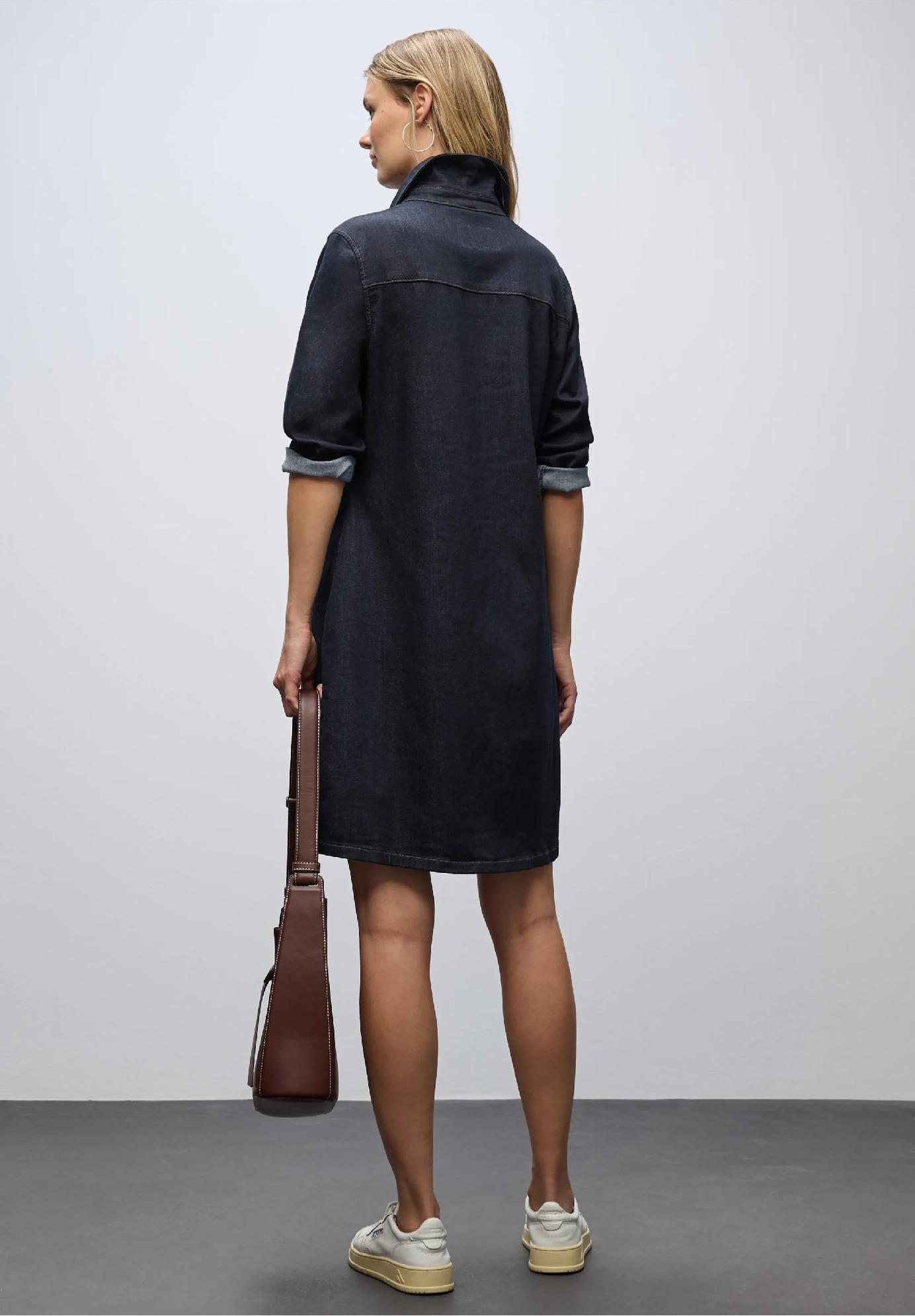 Street One tmavé džínsové šaty, mod