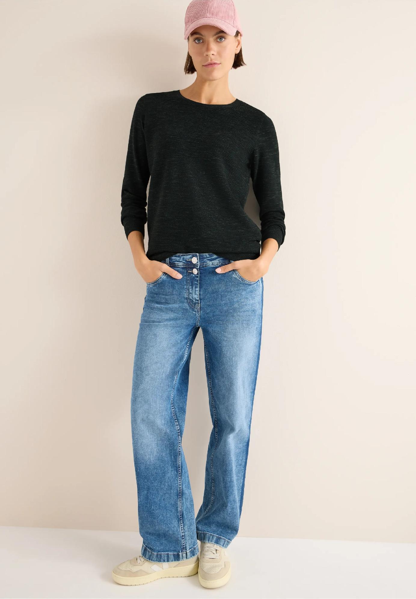 CECIL štruktúrovaný sveter, tm zel