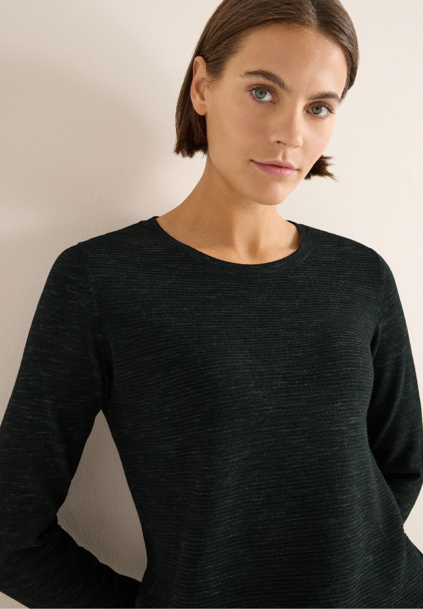 CECIL štruktúrovaný sveter, tm zel