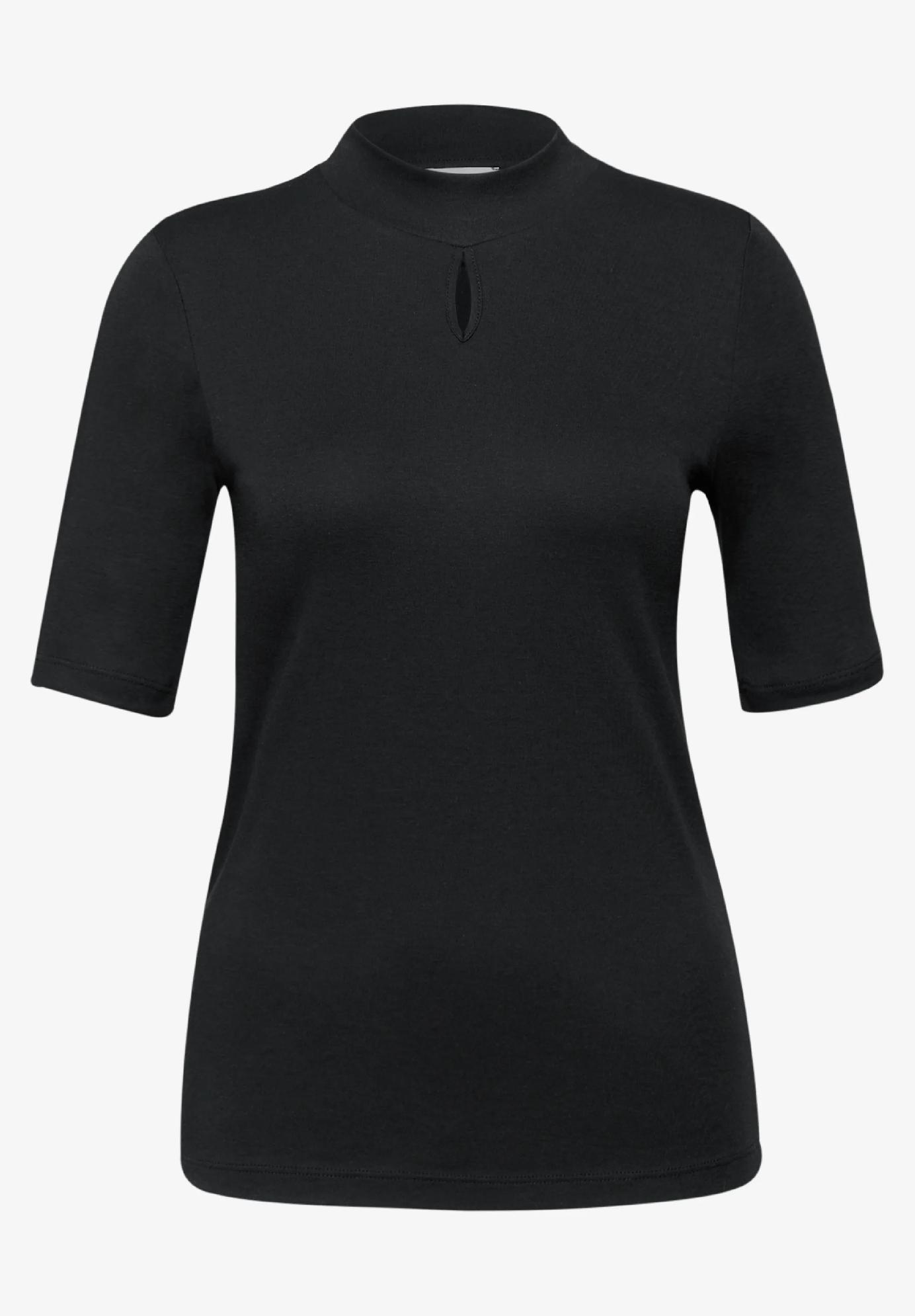 Street One tričko s výstrihom, čier