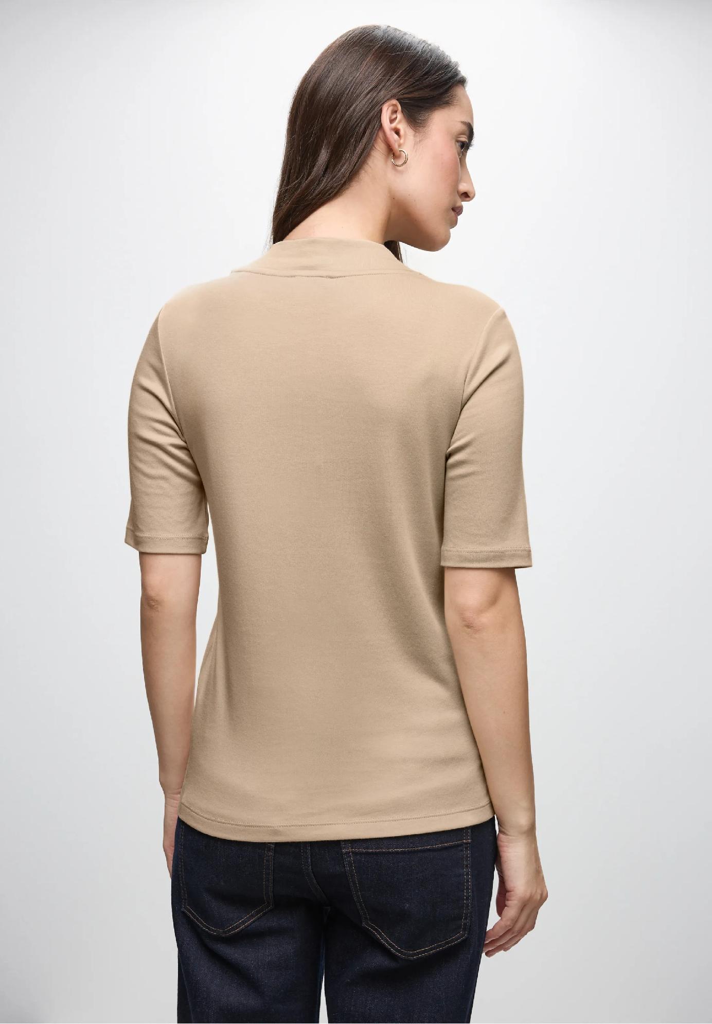 Street One tričko s výstrihom, bež