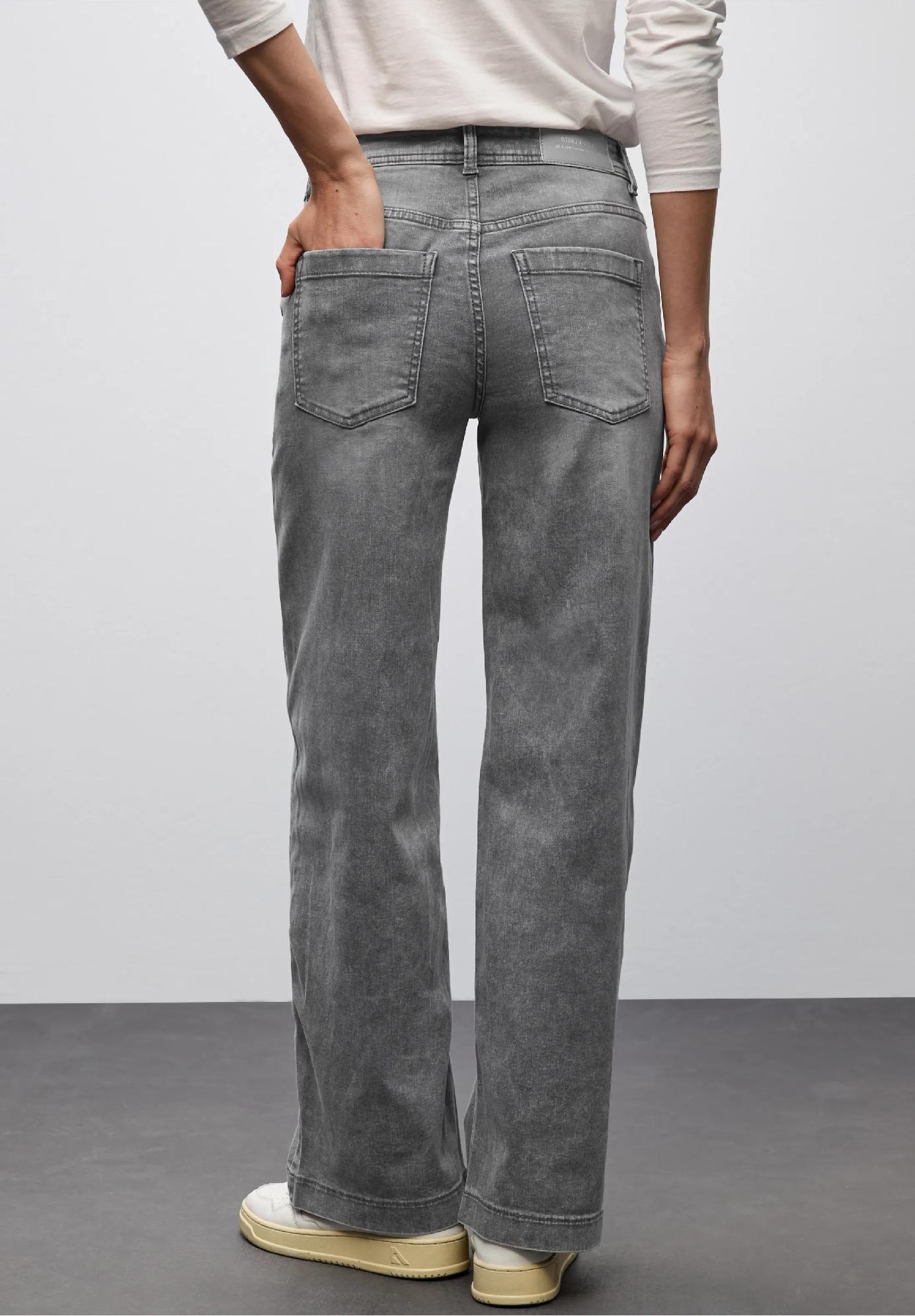 Street One široké džínsy, šedé