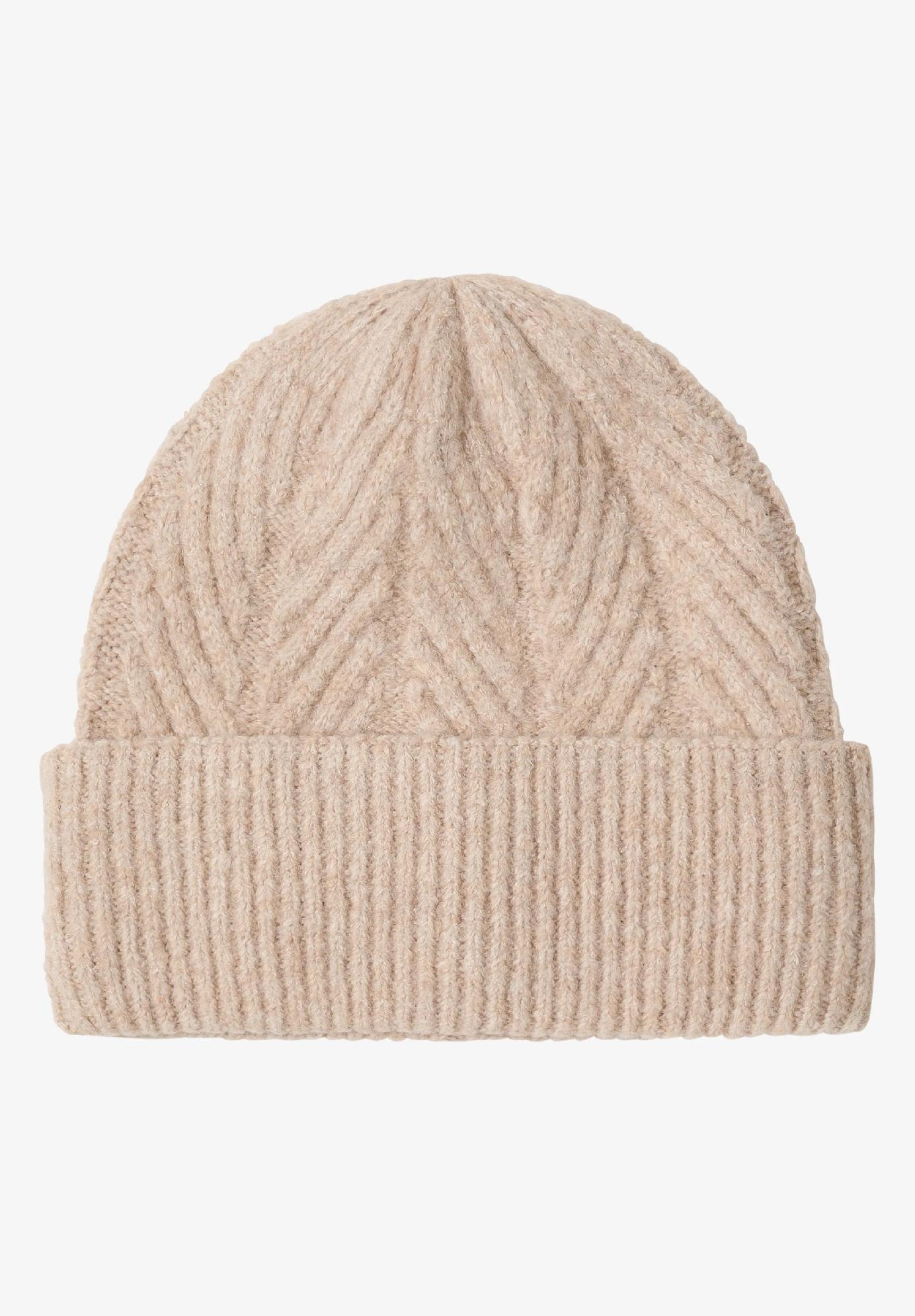 CECIL šruktúrovaná pletená čiapka, bež