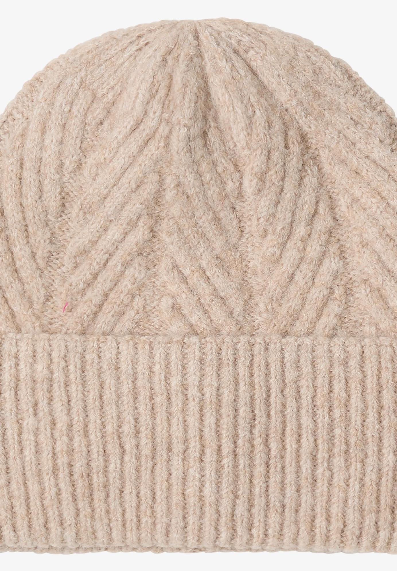 CECIL šruktúrovaná pletená čiapka, bež