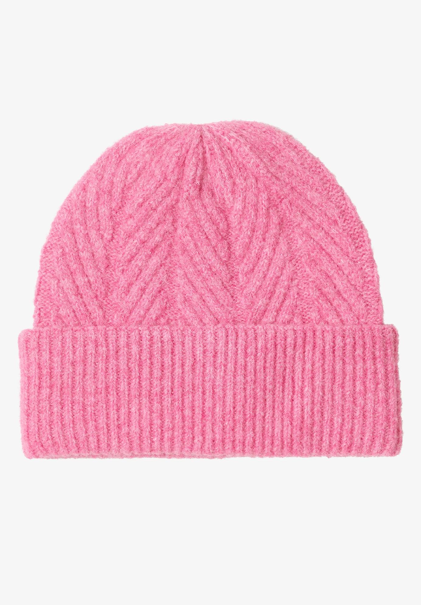 CECIL šruktúrovaná pletená čiapka, pink