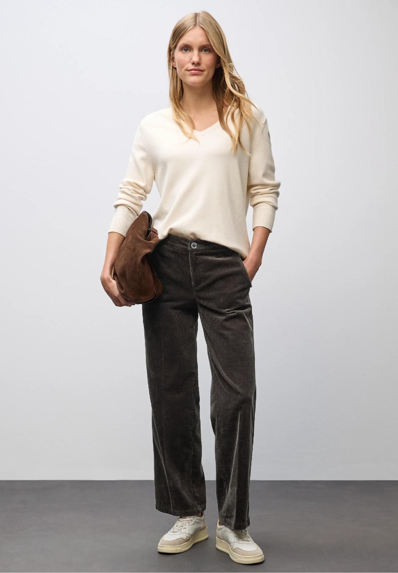 Street One rovné manšestrové nohavice, hne