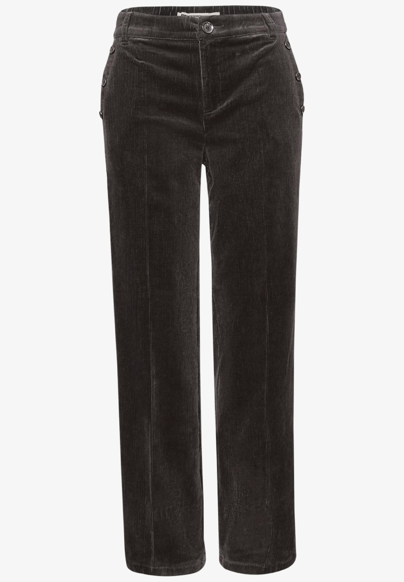 Street One rovné manšestrové nohavice, hne