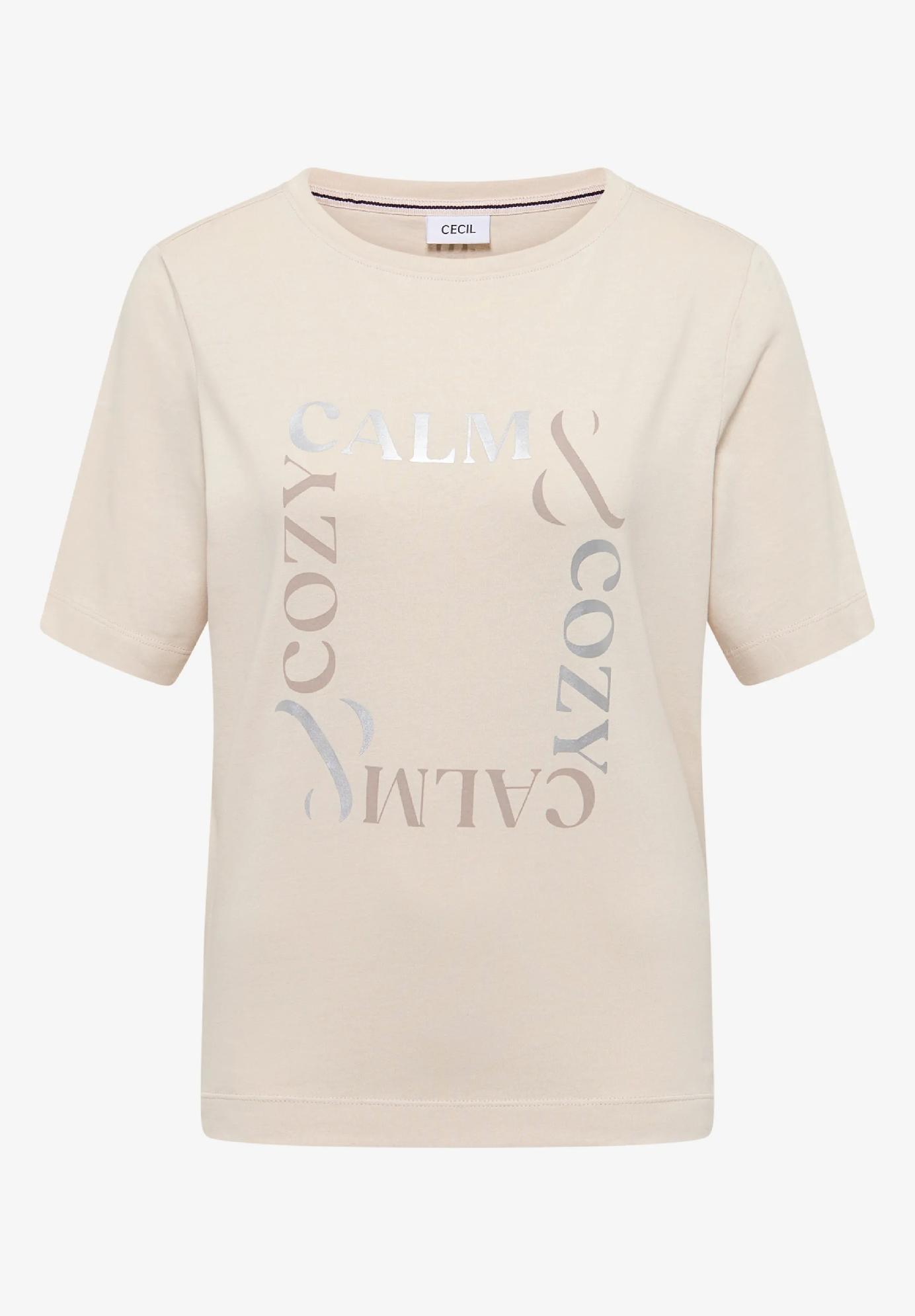CECIL tričko s potlačou vpredu, bež