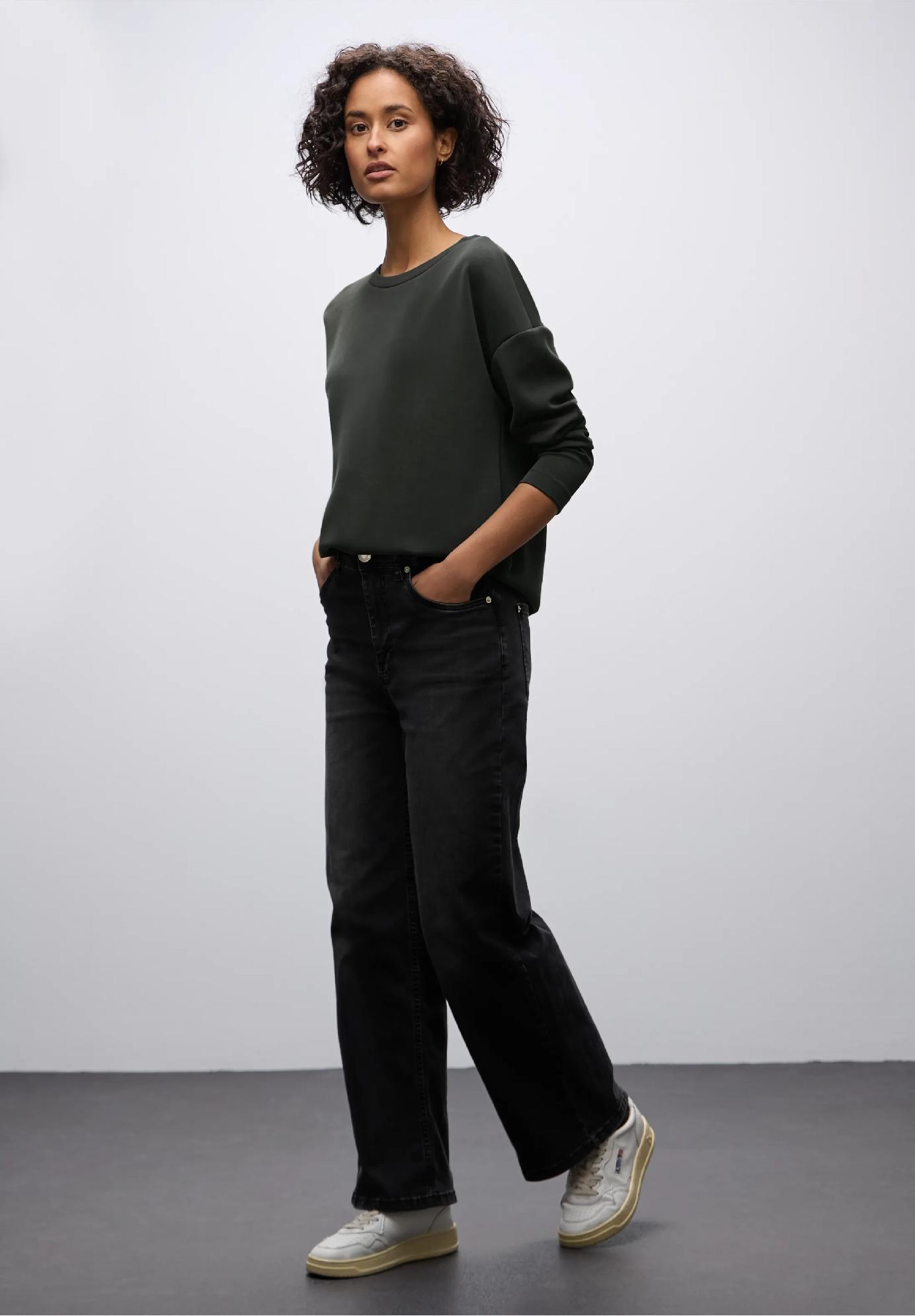 Street One tričko s hodvábnym vzhľadom a sťahovacou šnúrkou, hne