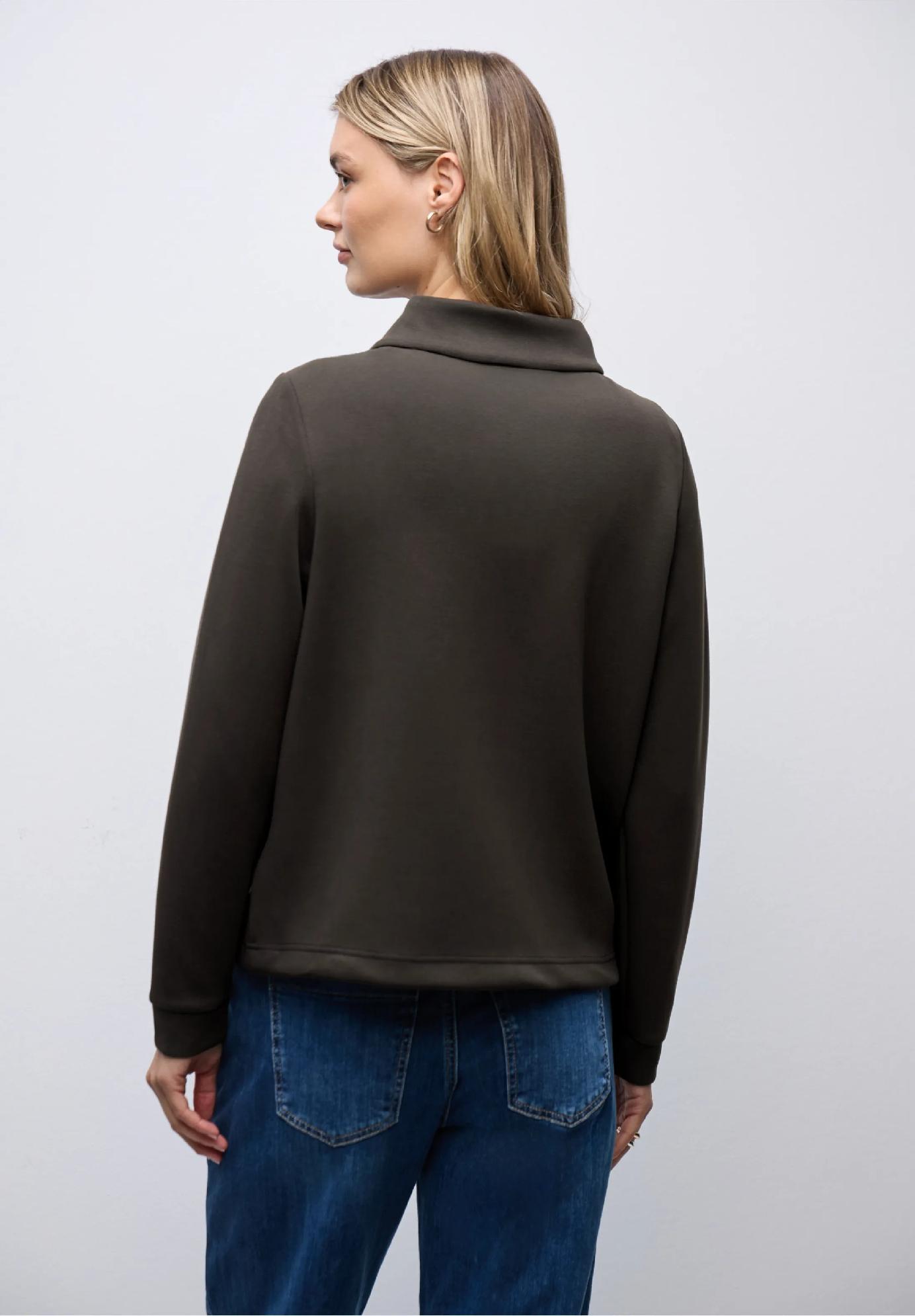 Street One mikina s hodvábnym vzhľadom a zipsom