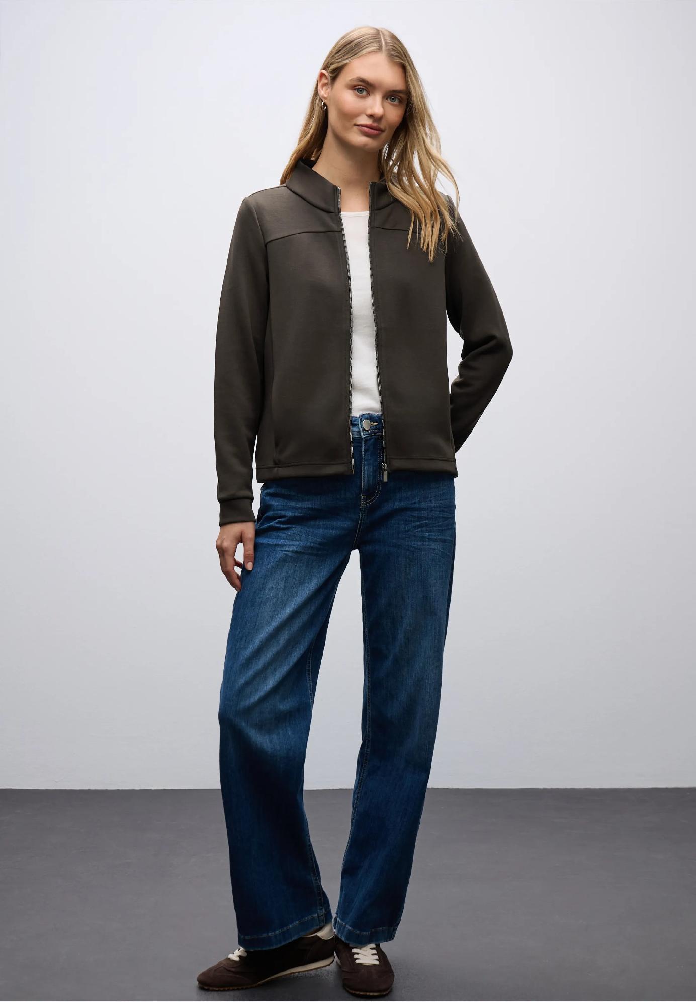 Street One mikina s hodvábnym vzhľadom a zipsom