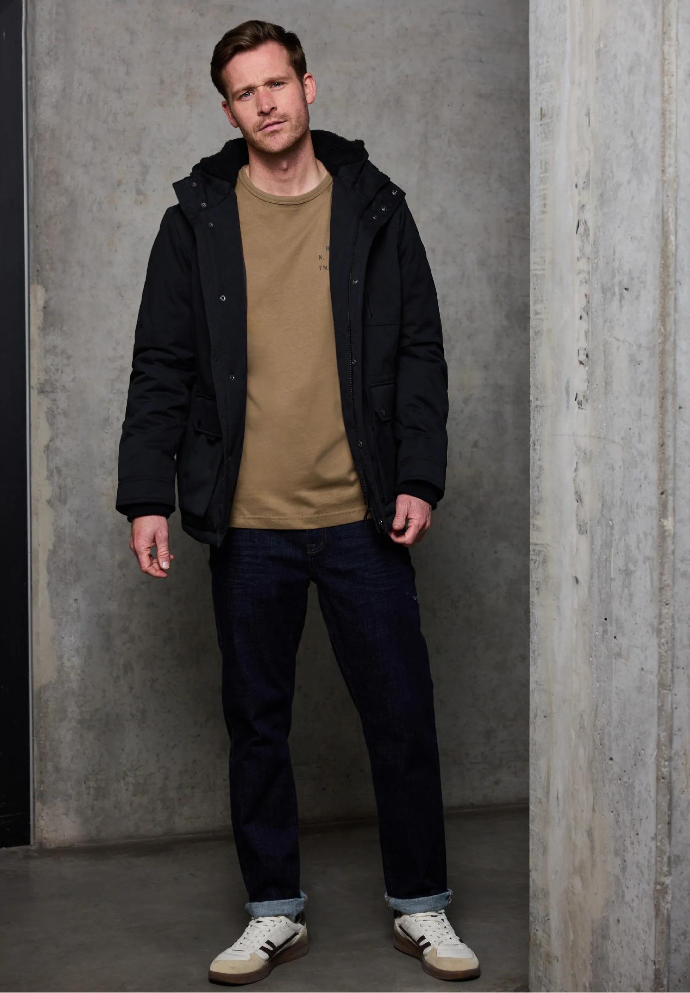 Street One MEN tričko s dlhým rukávom a jemným nápisom, hne