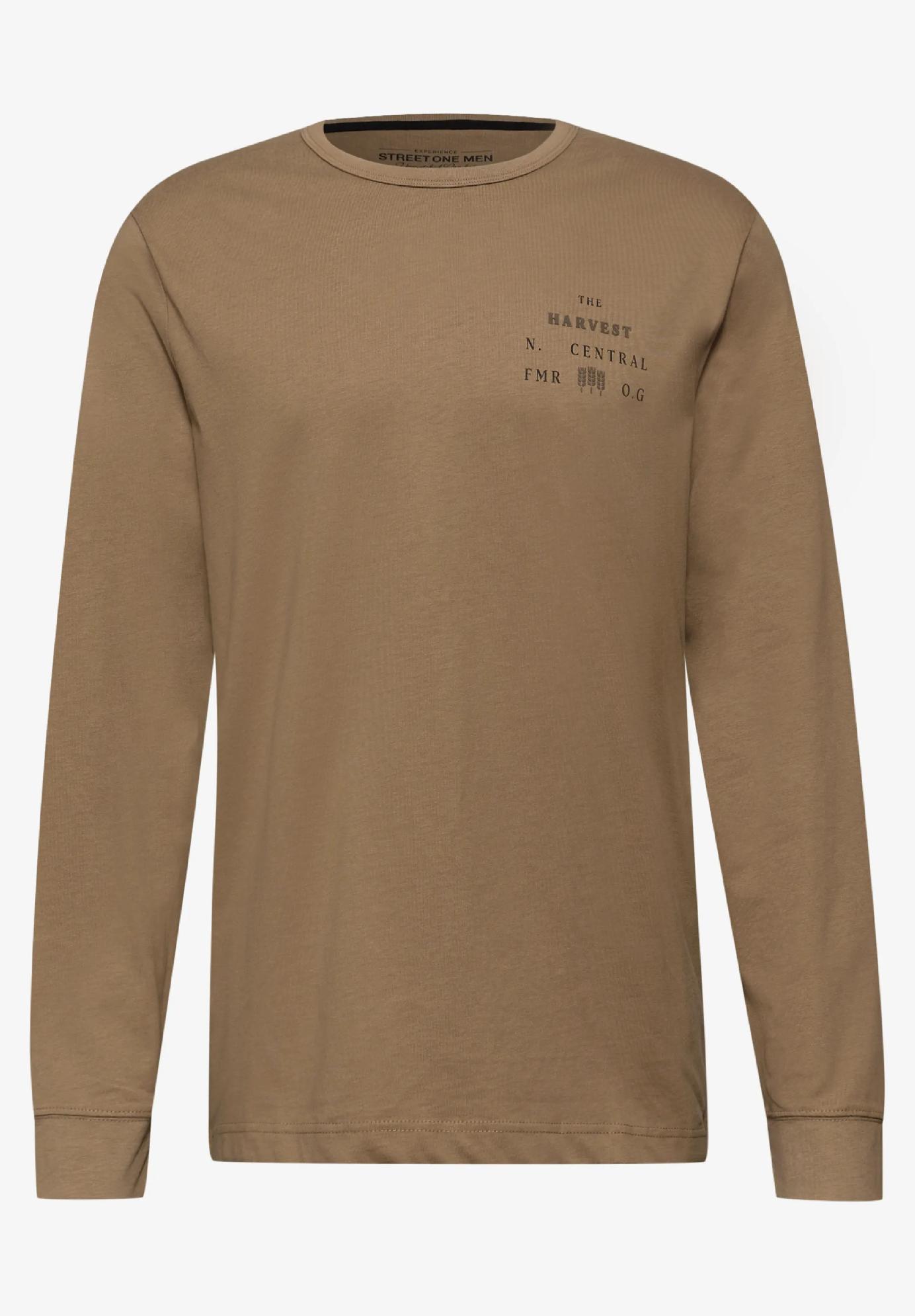 Street One MEN tričko s dlhým rukávom a jemným nápisom, hne