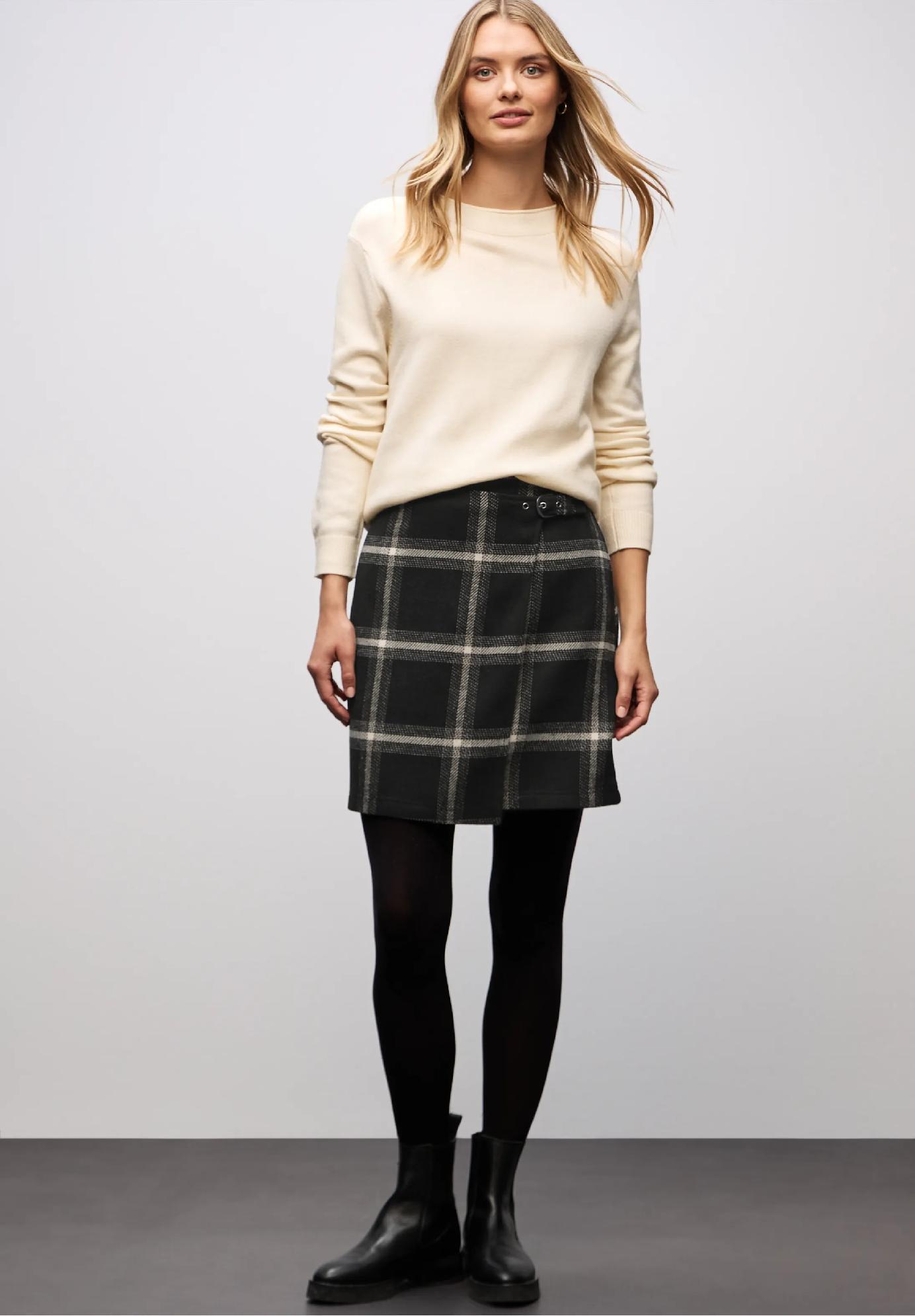 Street One karovaná zavinovacia sukňa