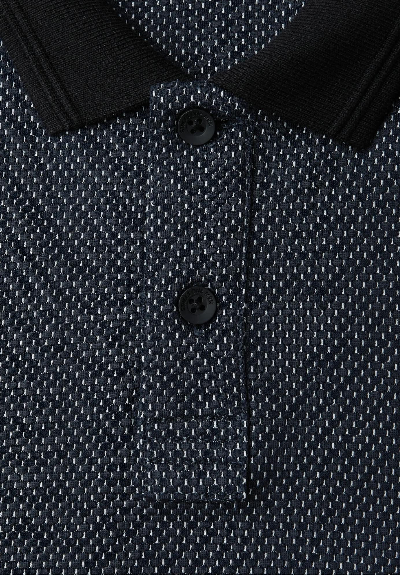 Street One MEN textúrované polo tričko s dlhým rukávom