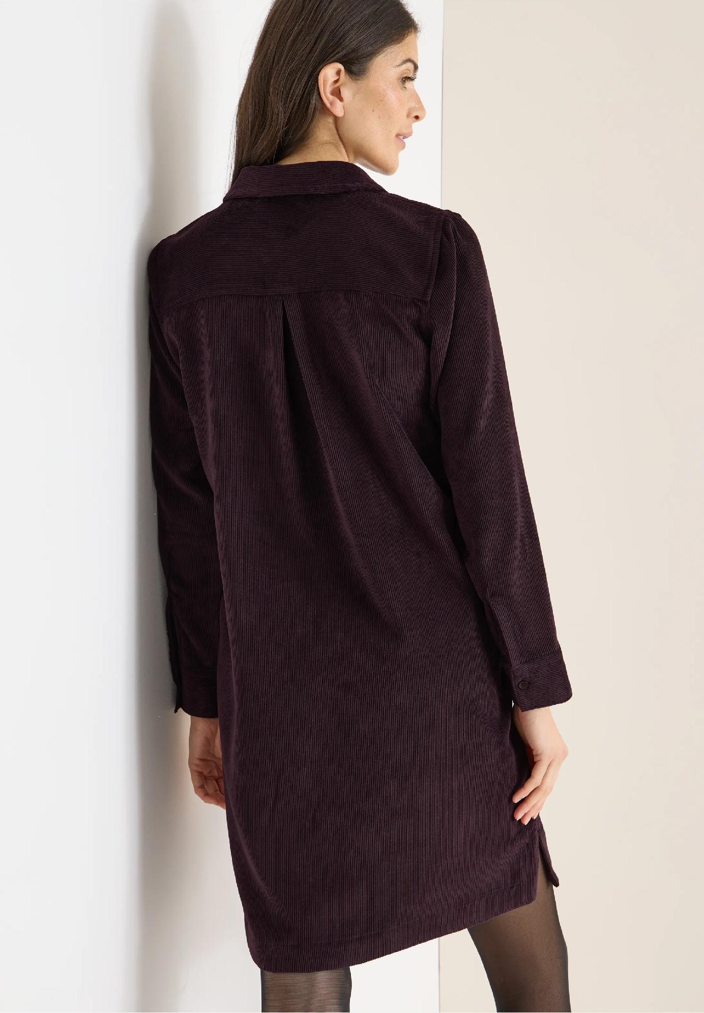 CECIL manšestrové jednofarebné šaty, bor