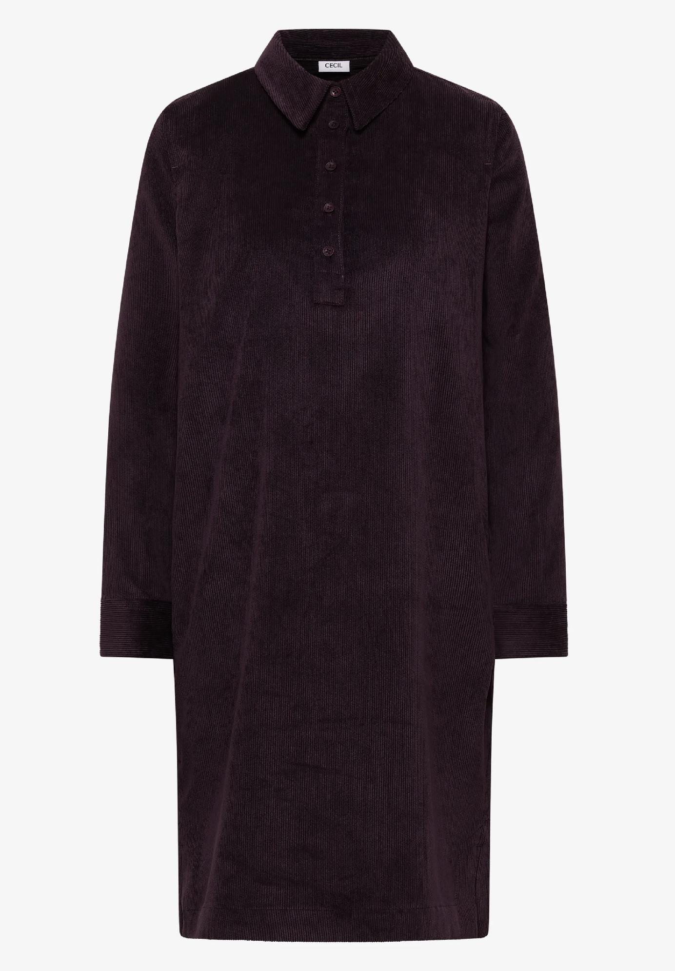 CECIL manšestrové jednofarebné šaty, bor