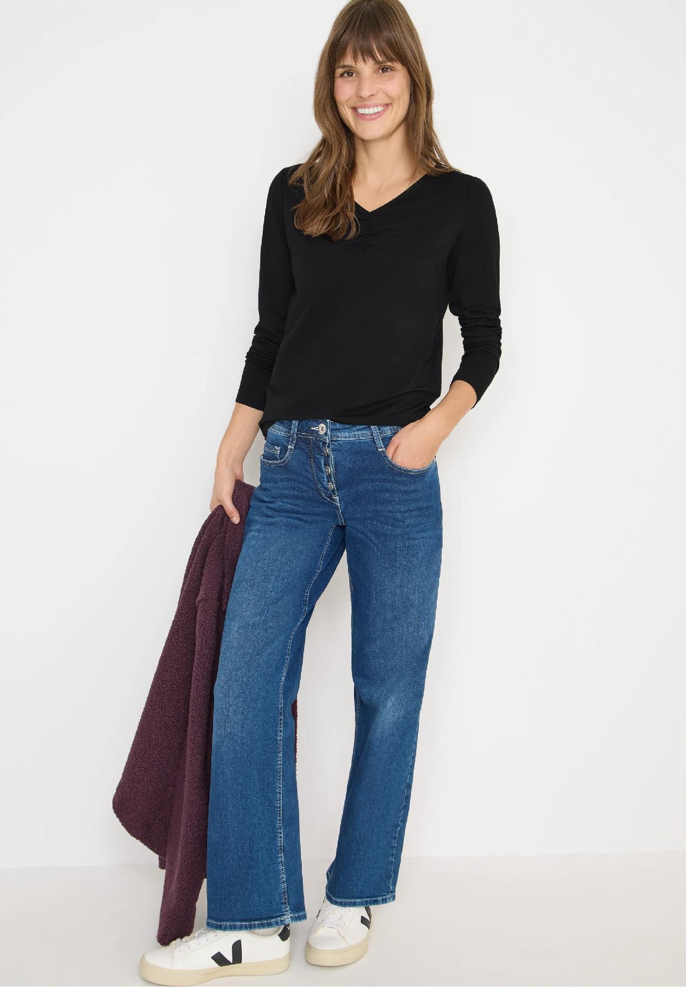 CECIL tričko s riasením, čie