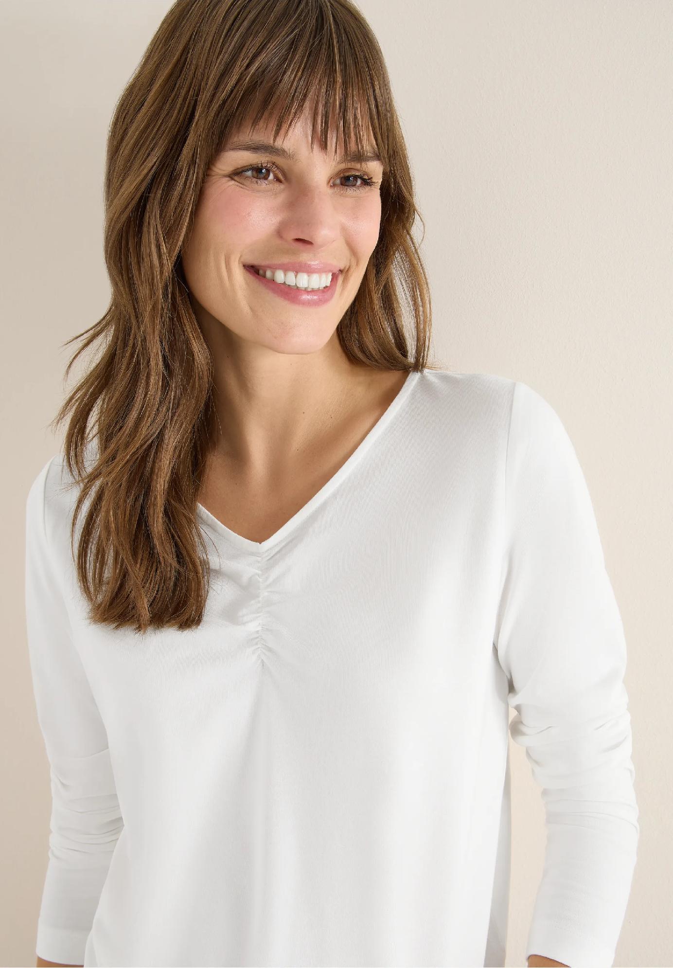 CECIL tričko s riasením, van