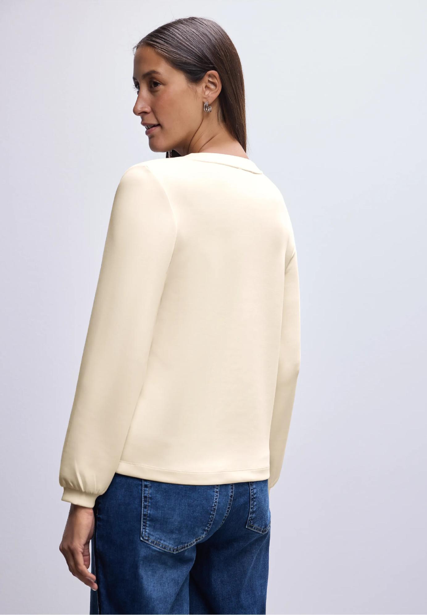 Street One tričko s hodvábnym vzhľadom, ecru