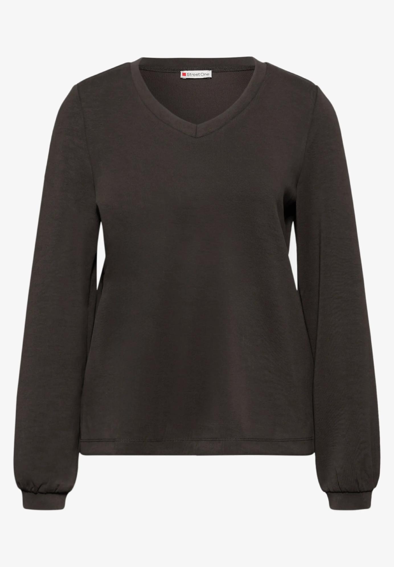 Street One tričko s hodvábnym vzhľadom, hneda