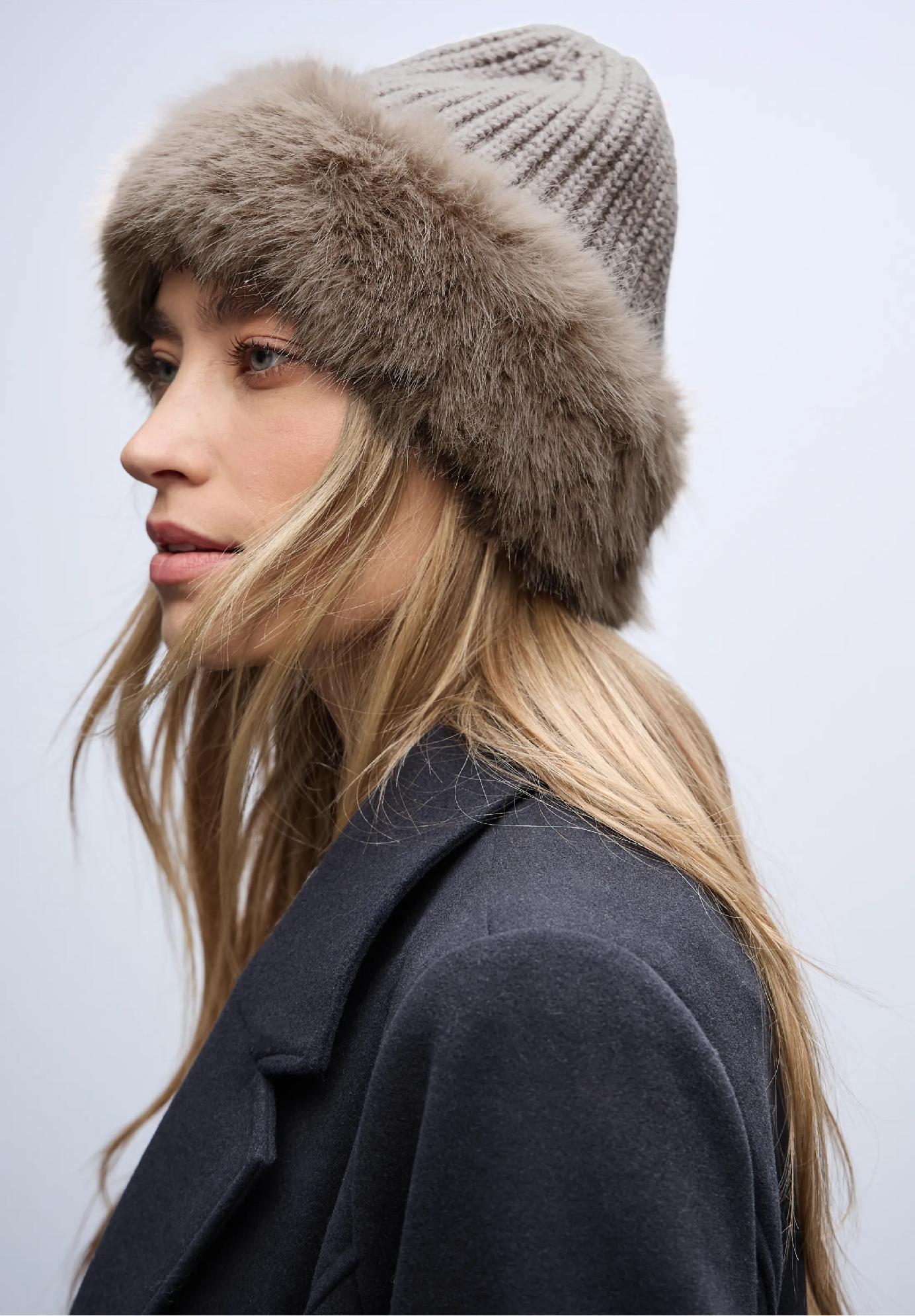 Street One čiapka s umelou kožušinou, pie