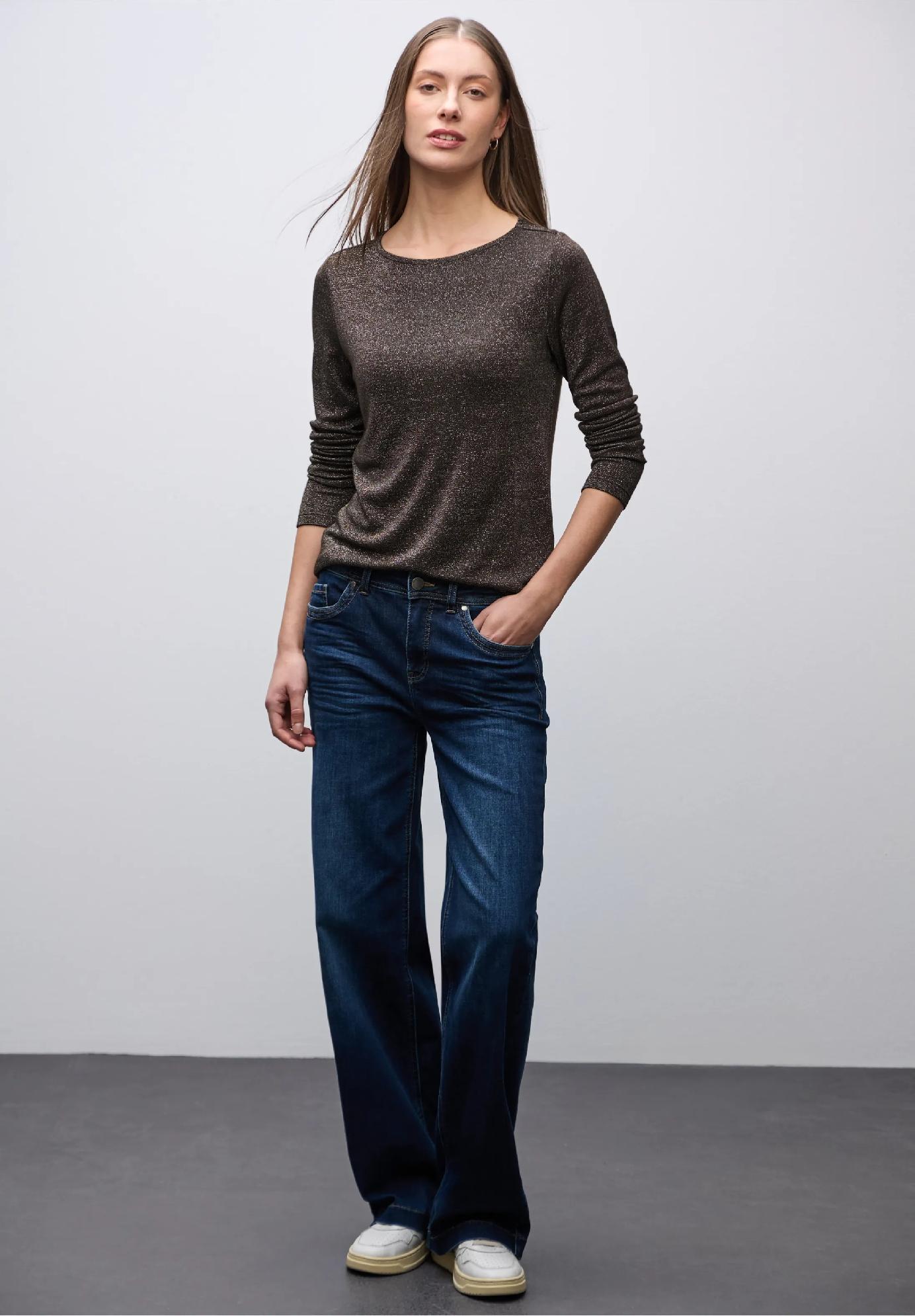 Street One trblietavé tričko s dlhým rukávom, hne