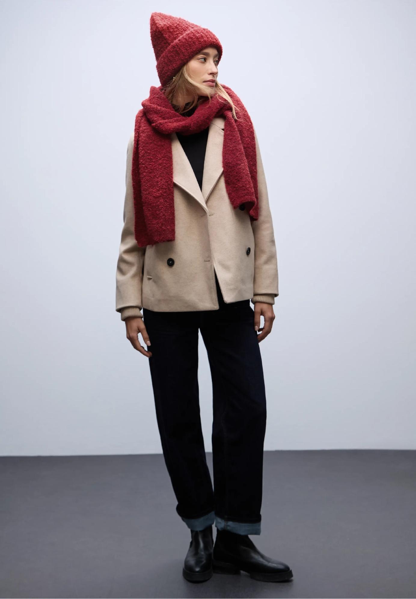 Street One dlhý buclé šál, čer