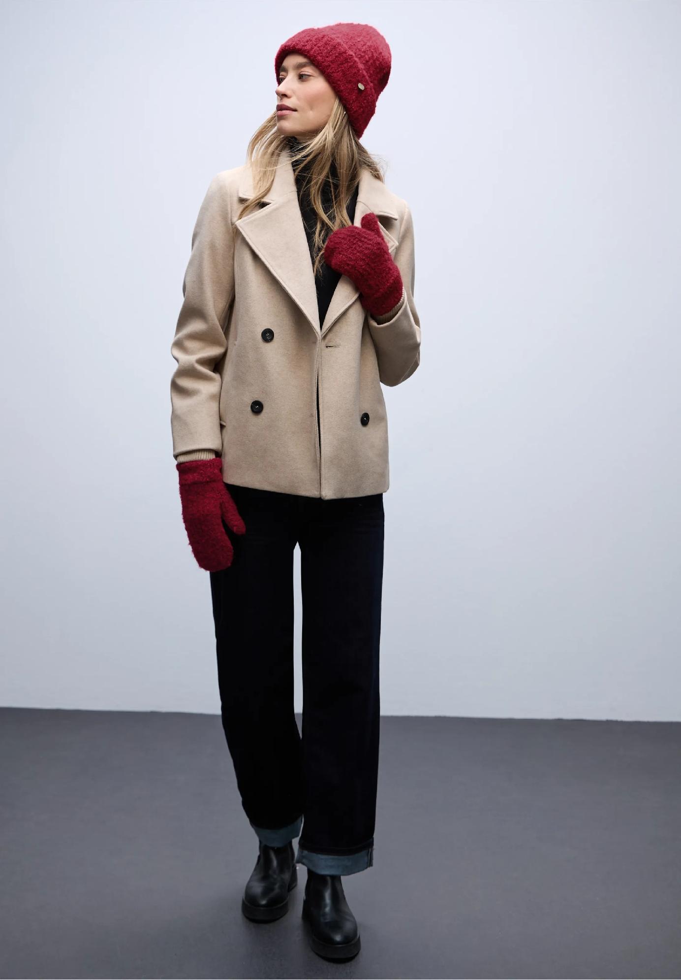 Street One buclé palčiaky, čer