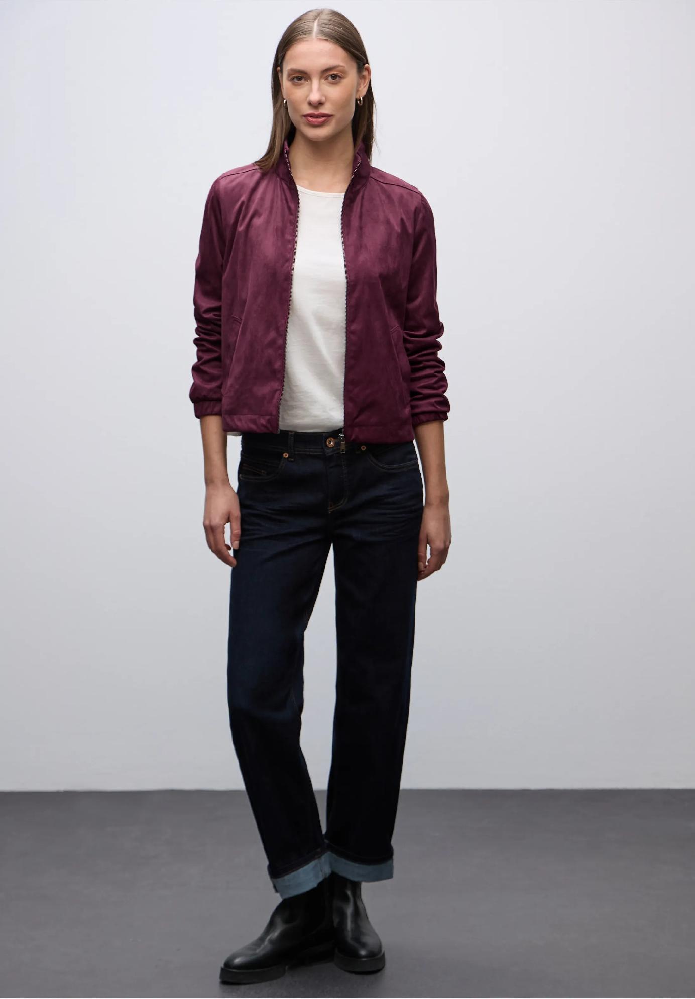 Street One krátka velúrová bunda, bor