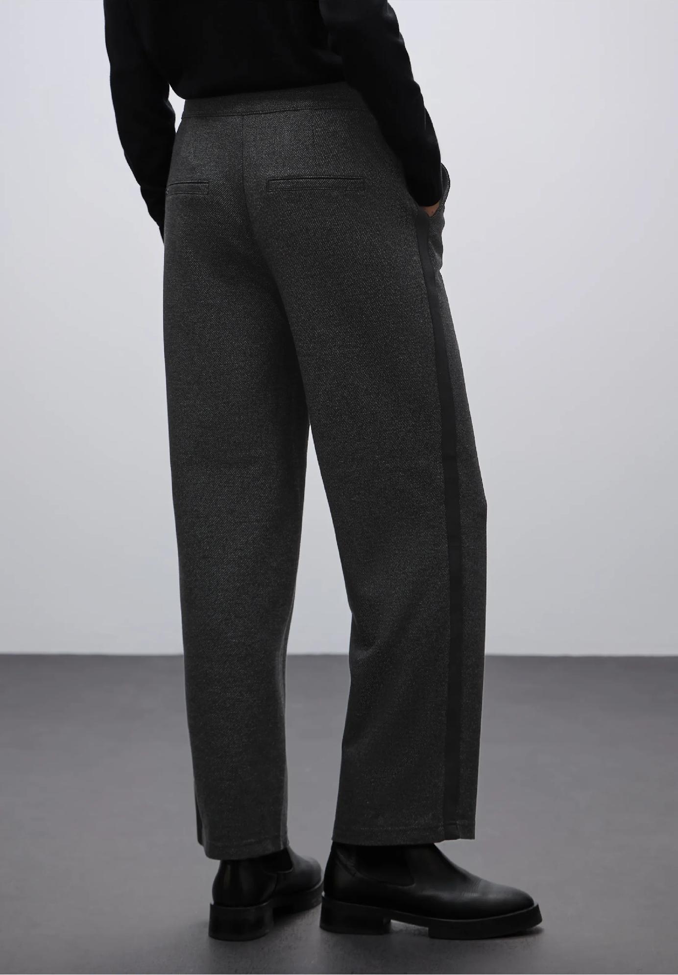 Street One nohavice rovného strihu s pásikom, čie