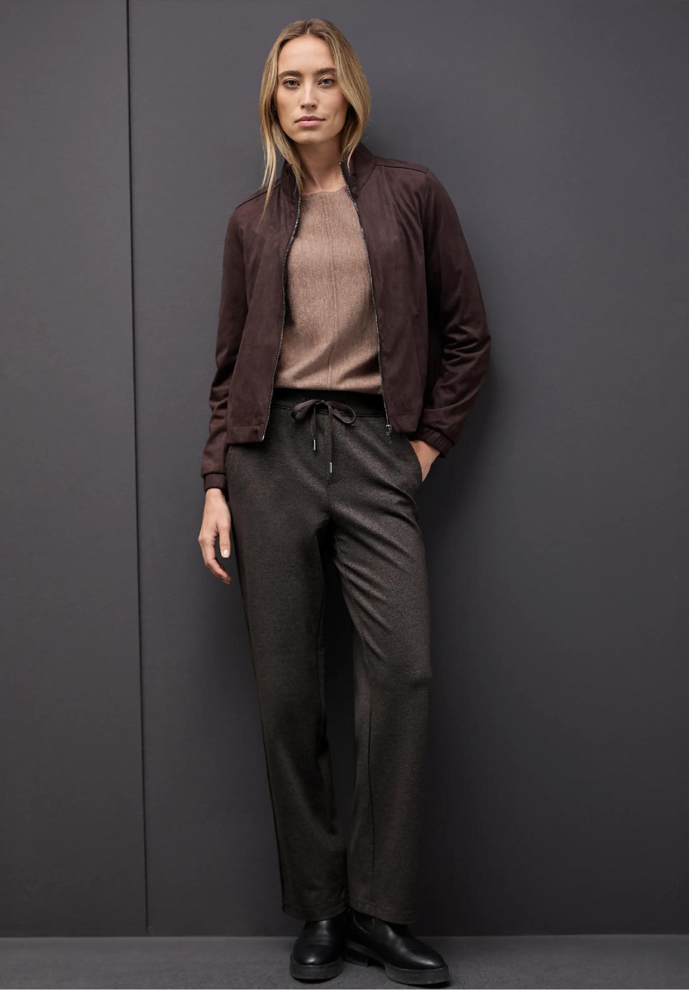 Street One nohavice rovného strihu s pásikom, hne