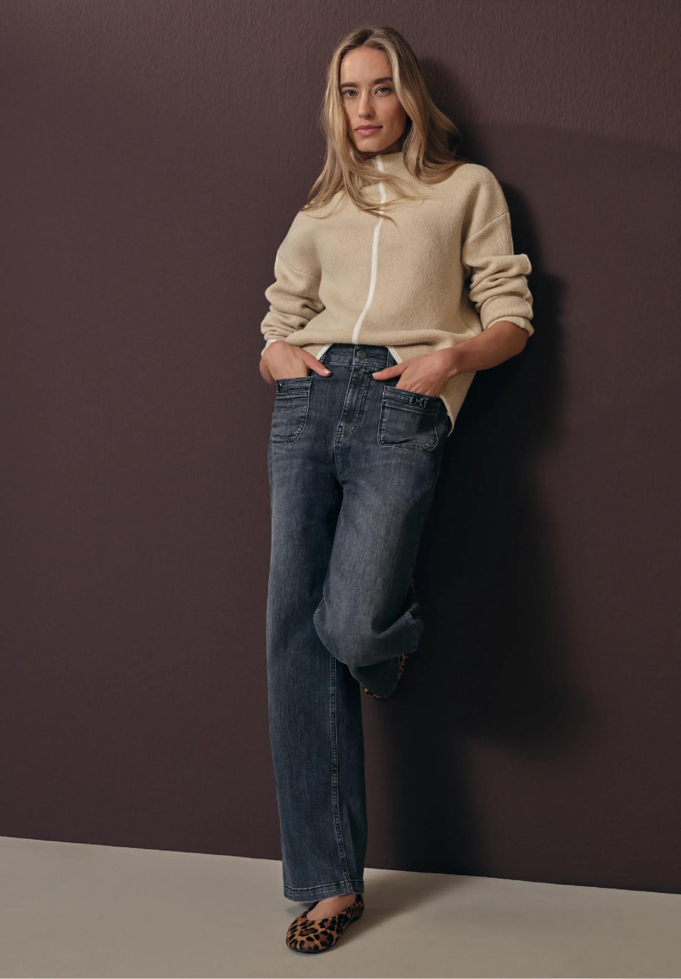 Street One sveter s kontrastnými detailmi