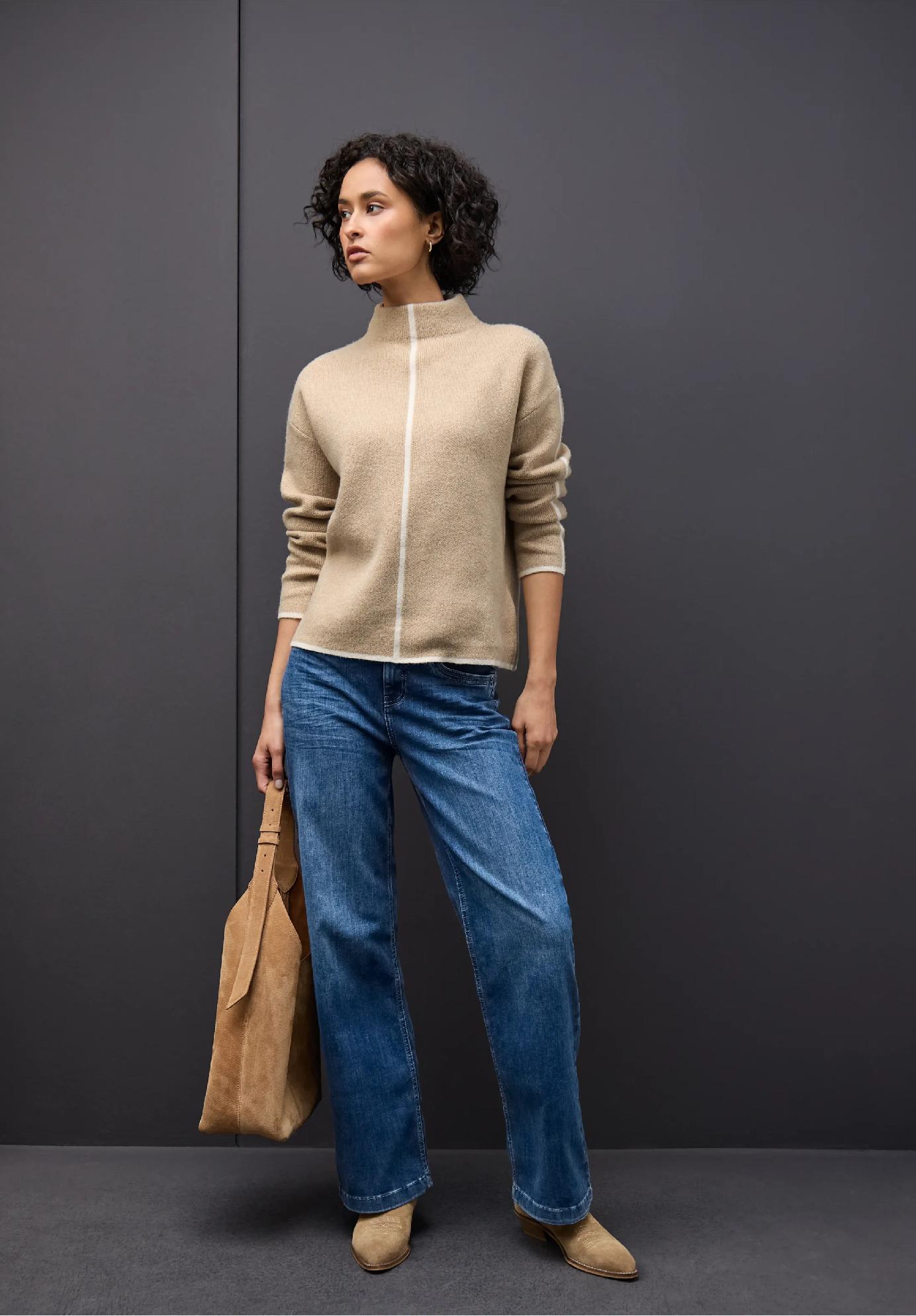 Street One sveter s kontrastnými detailmi