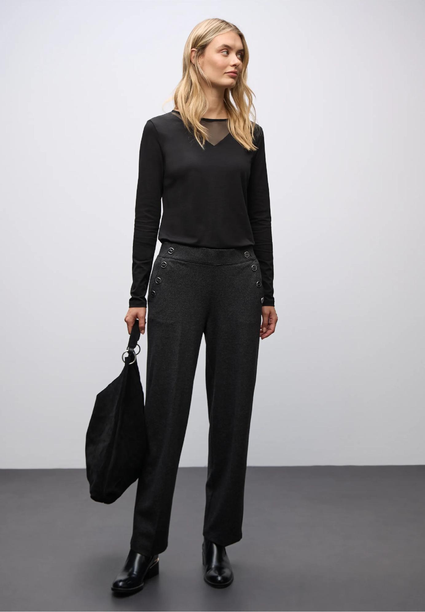 Street One tričko so sieťovanými detailmi, čie