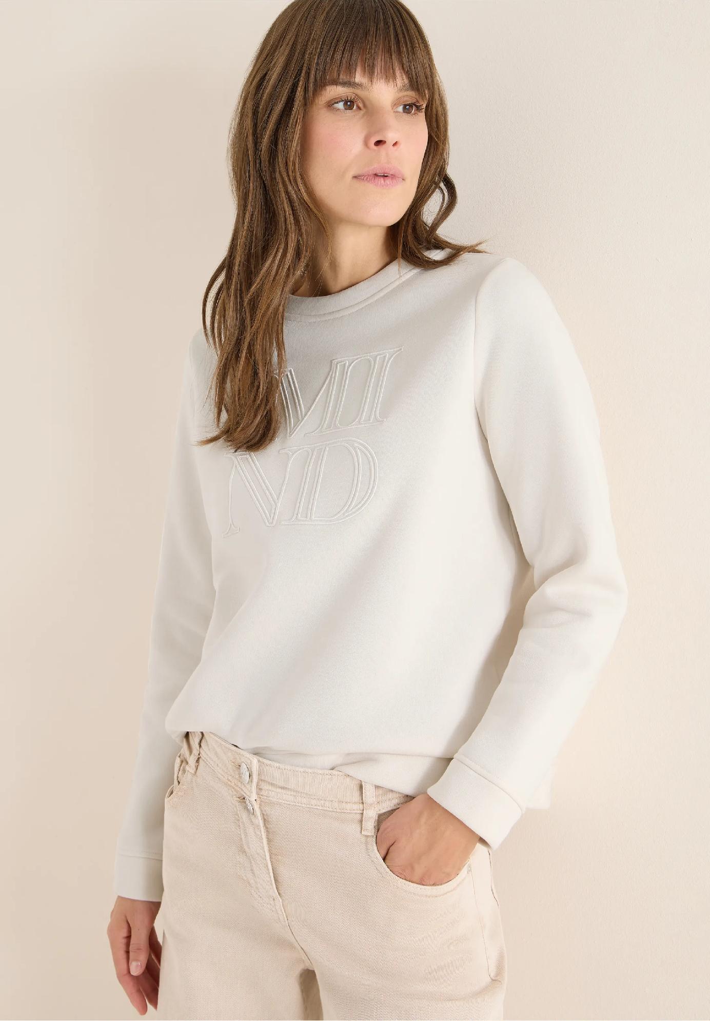 CECIL mikina s výšivkou, bež