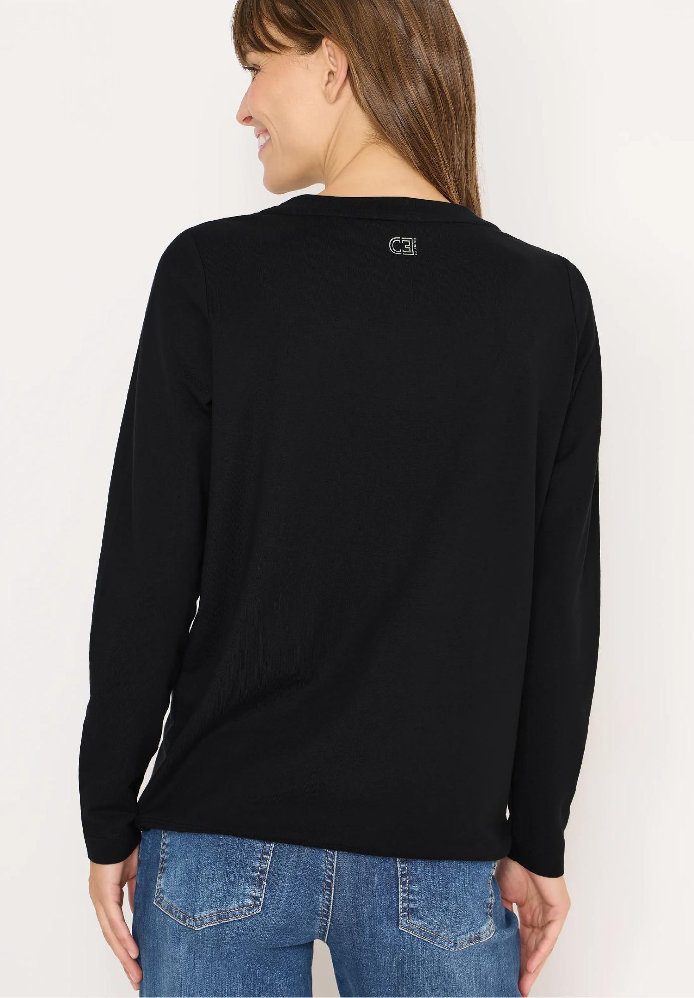 CECIL tričko s dlhým rukávom a nápisom, čie