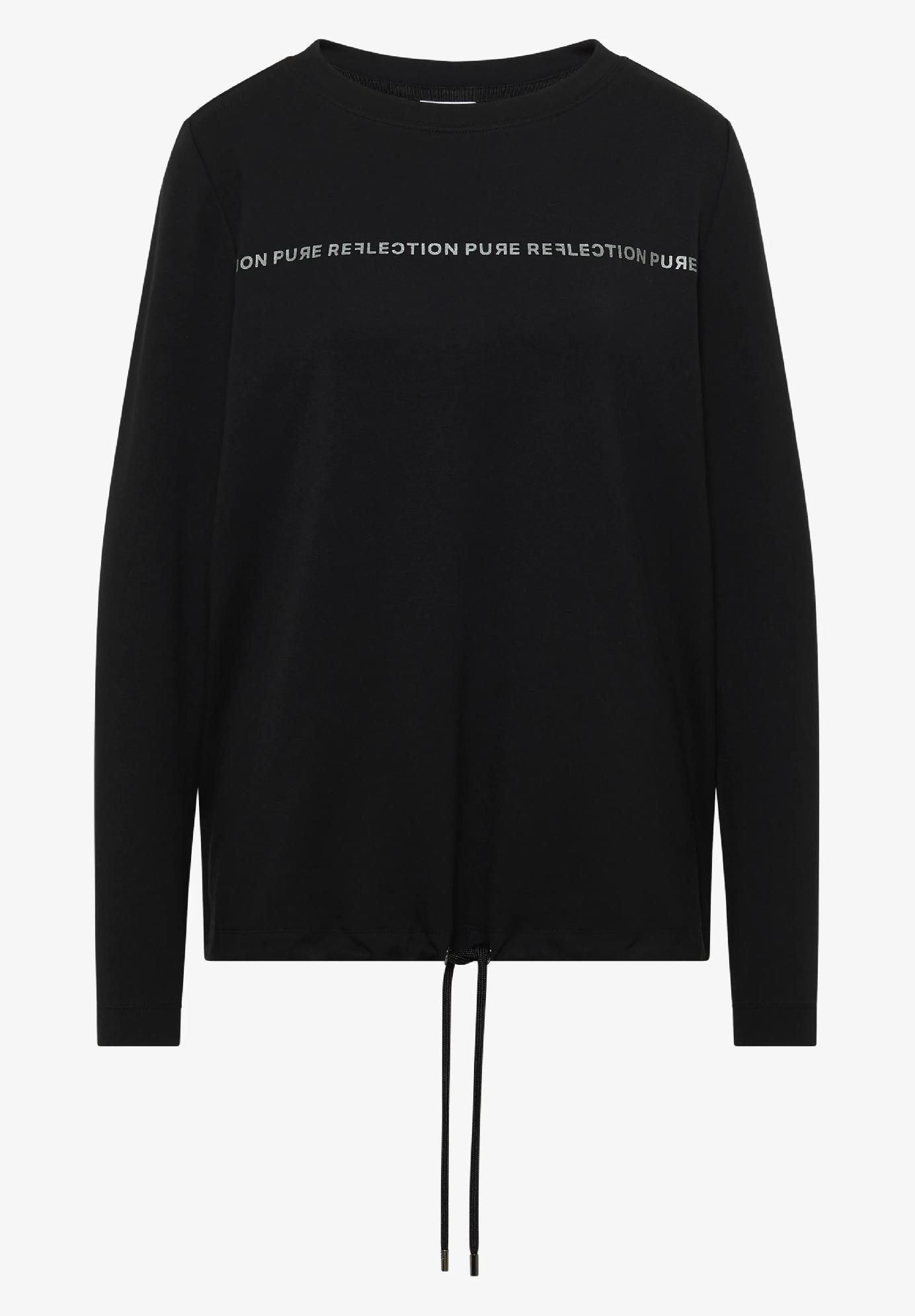 CECIL tričko s dlhým rukávom a nápisom, čie