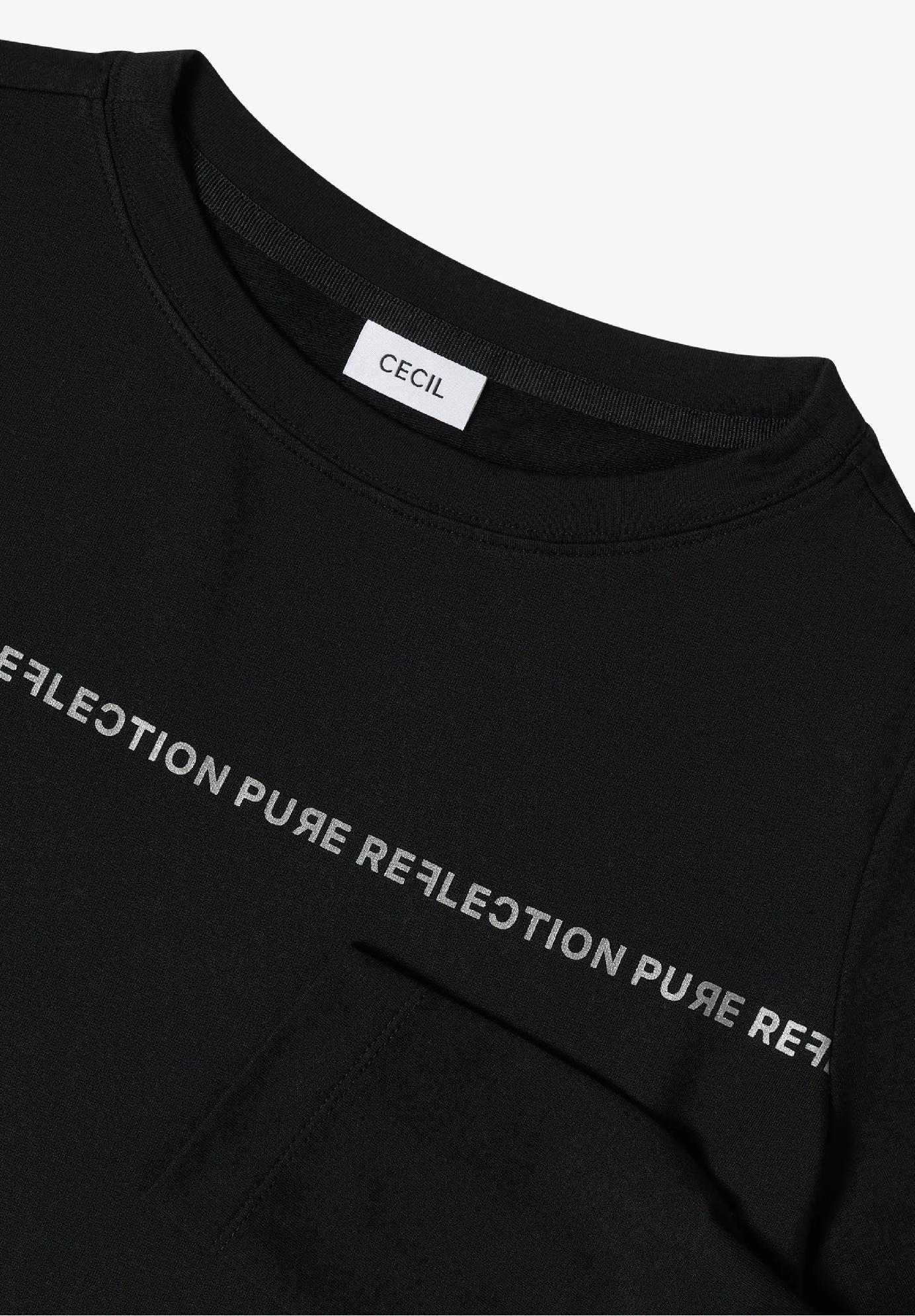 CECIL tričko s dlhým rukávom a nápisom, čie