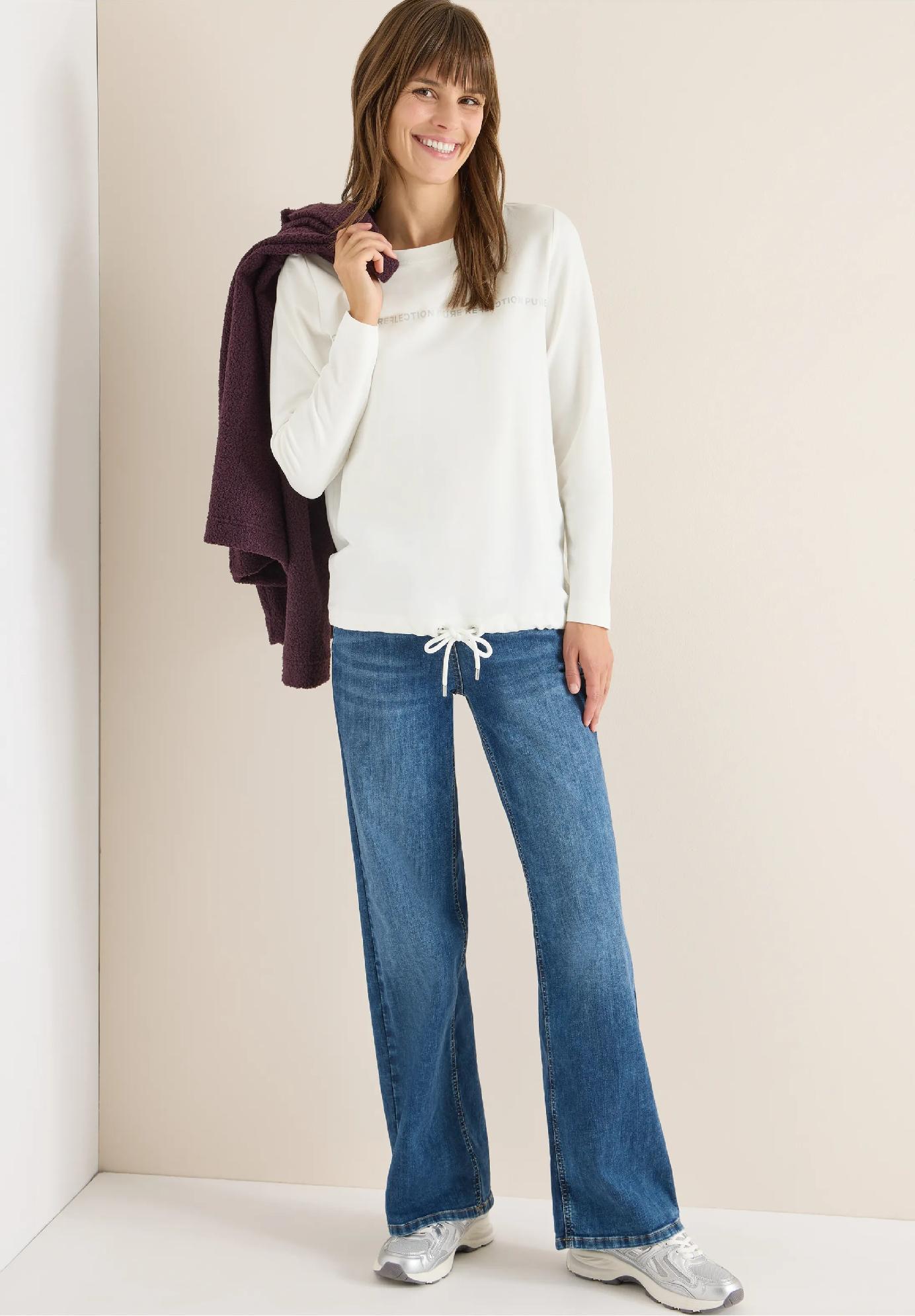 CECIL tričko s dlhým rukávom a nápisom, van