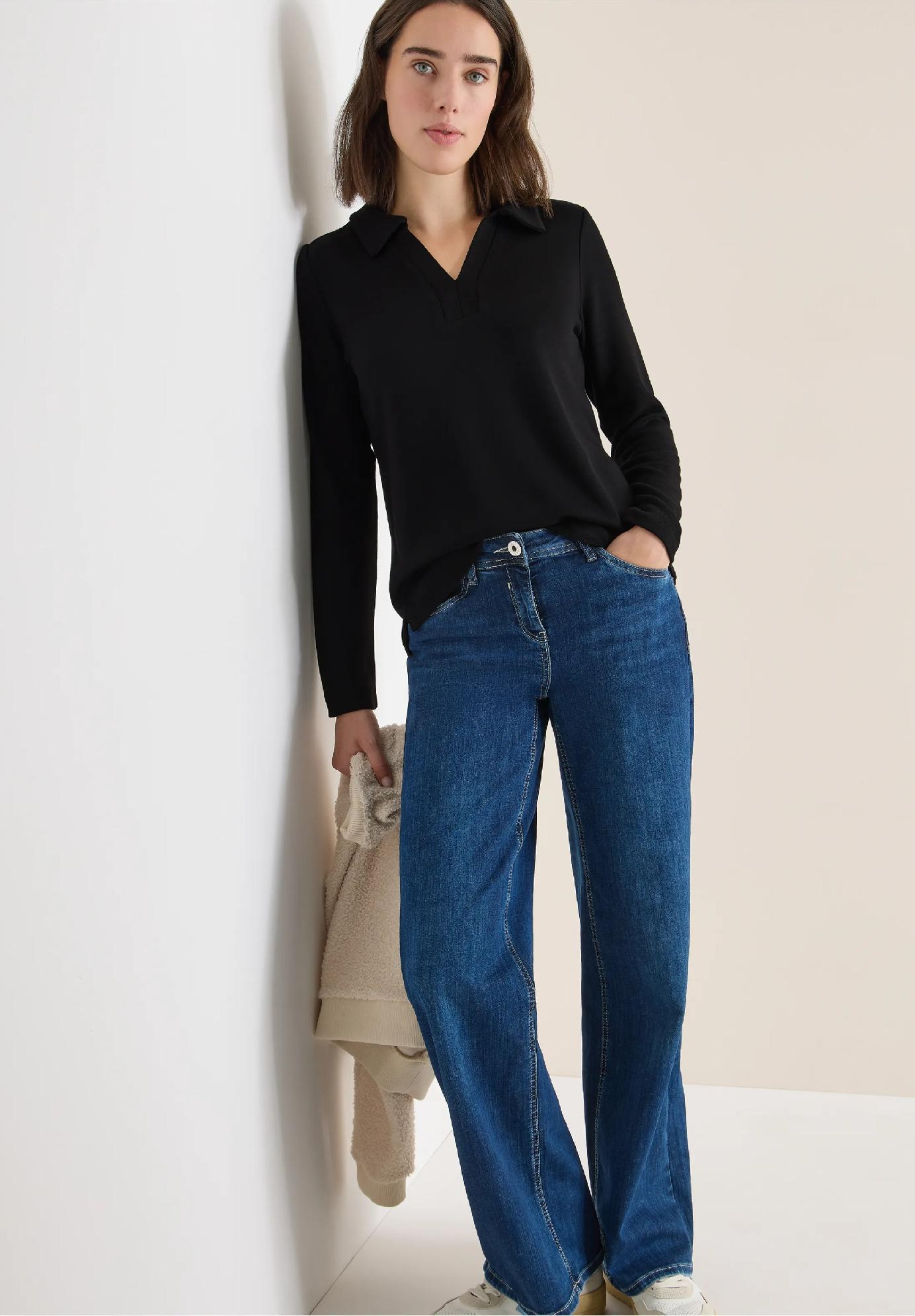 CECIL polo tričko s pleteným vzhľadom