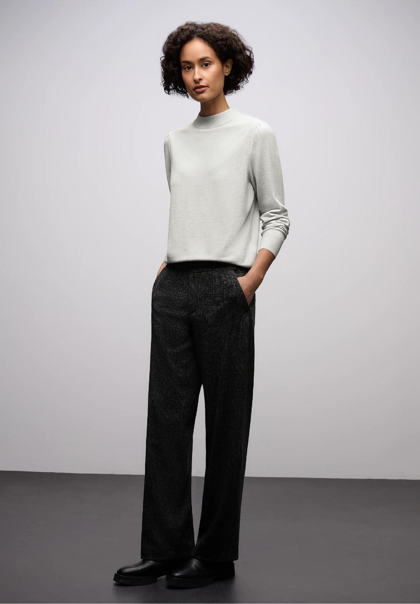 Street One pohodlný sveter zo stojáčikom, šed