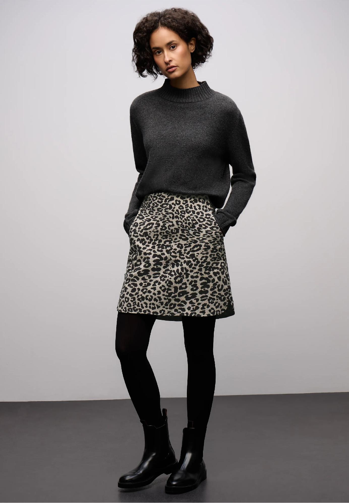 Street One sukňa s imitáciou vlny a cvočkami