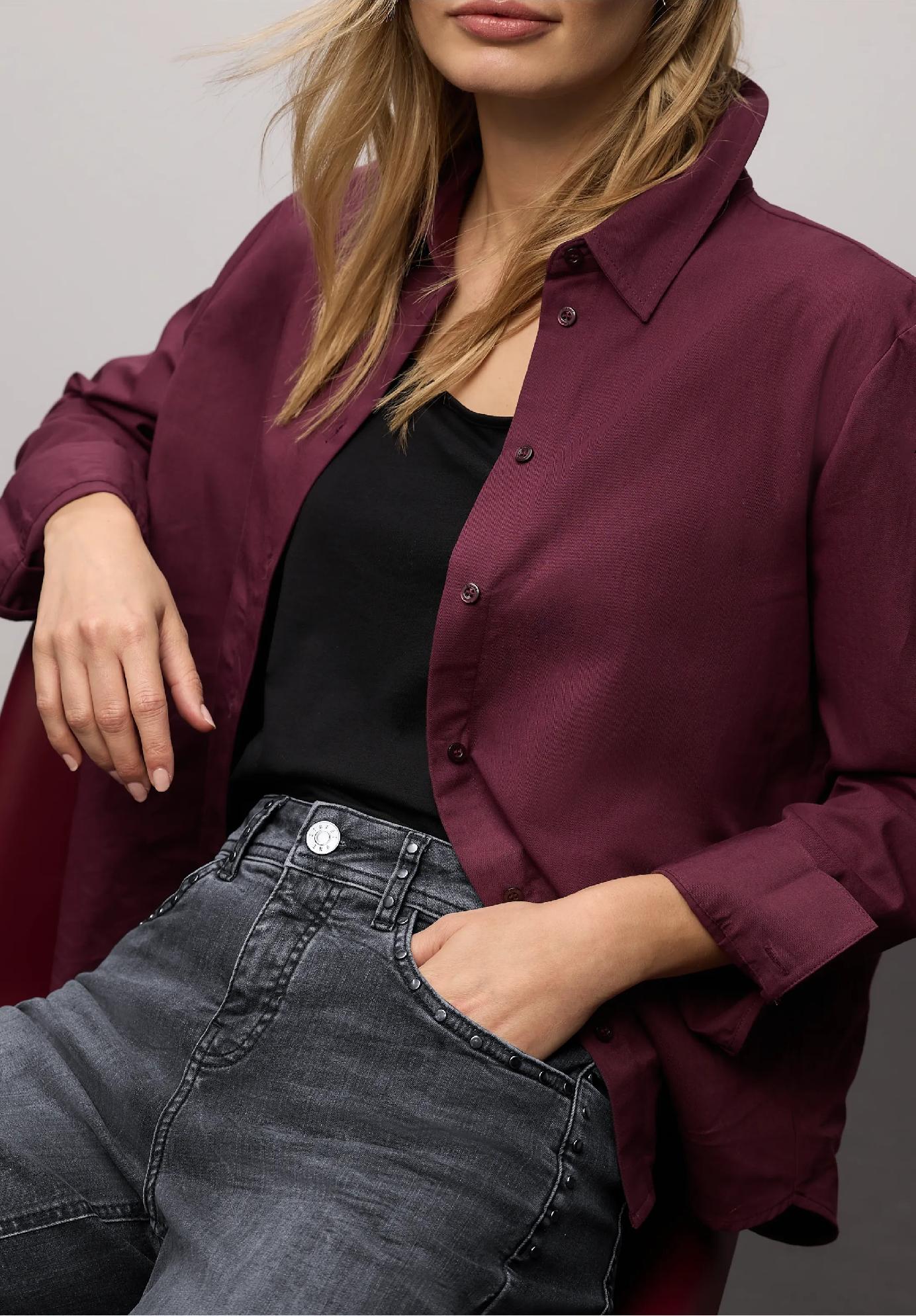 Street One široké džínsy, sivé