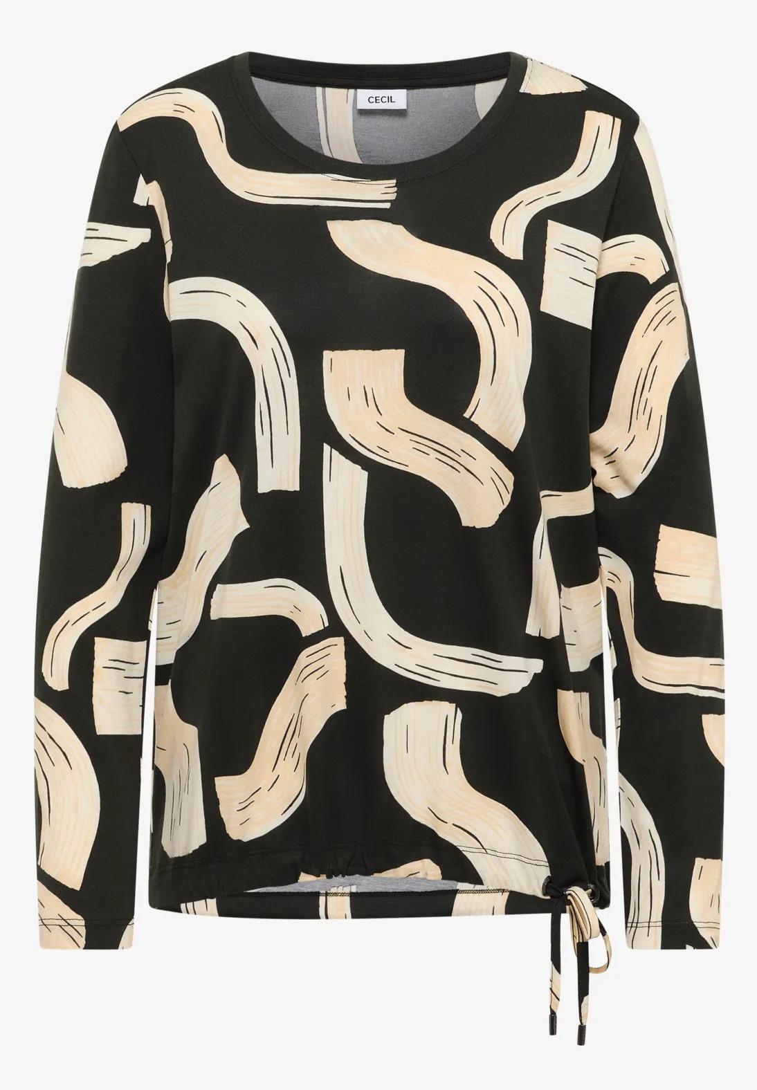 CECIL vzorované tričko, kaki